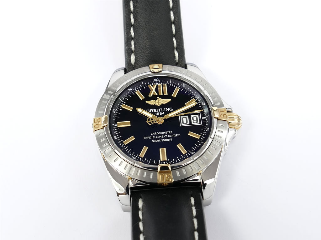 Breitling Cockpit Chronometer 41mm Black Dial B49350 Solid 18k Gold Highlights