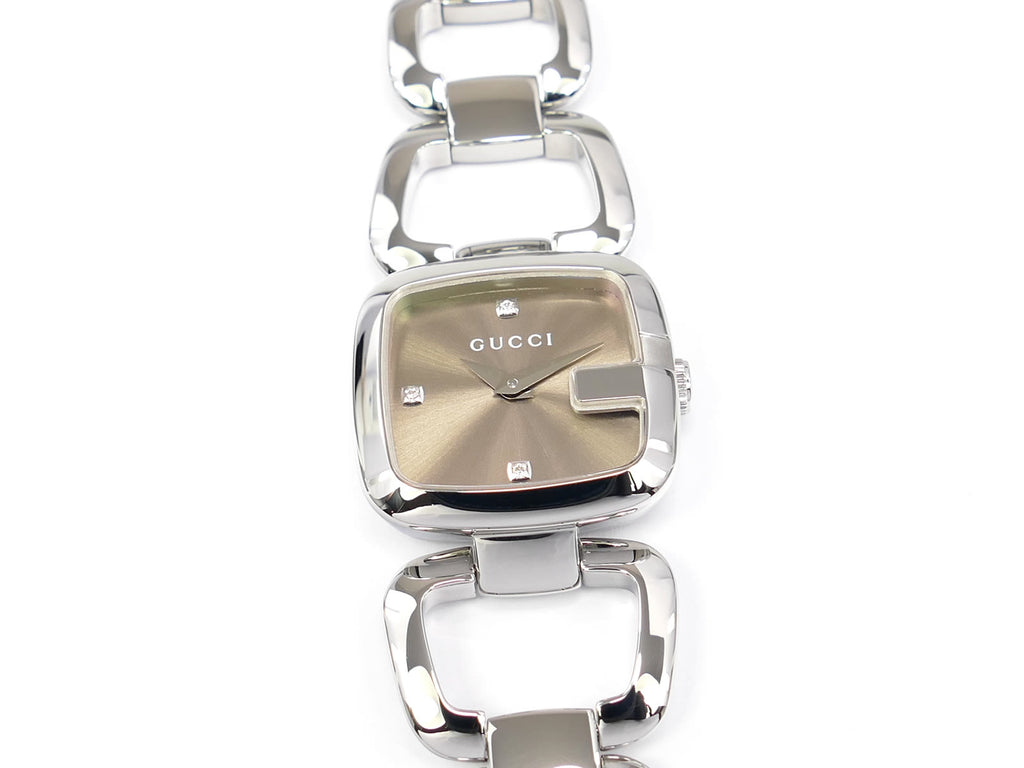 Gucci G 125.5 Brown Dial with 3 Diamonds