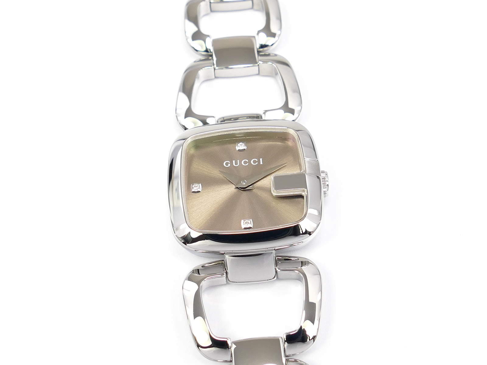 Gucci G 125.5 Brown Dial with 3 Diamonds