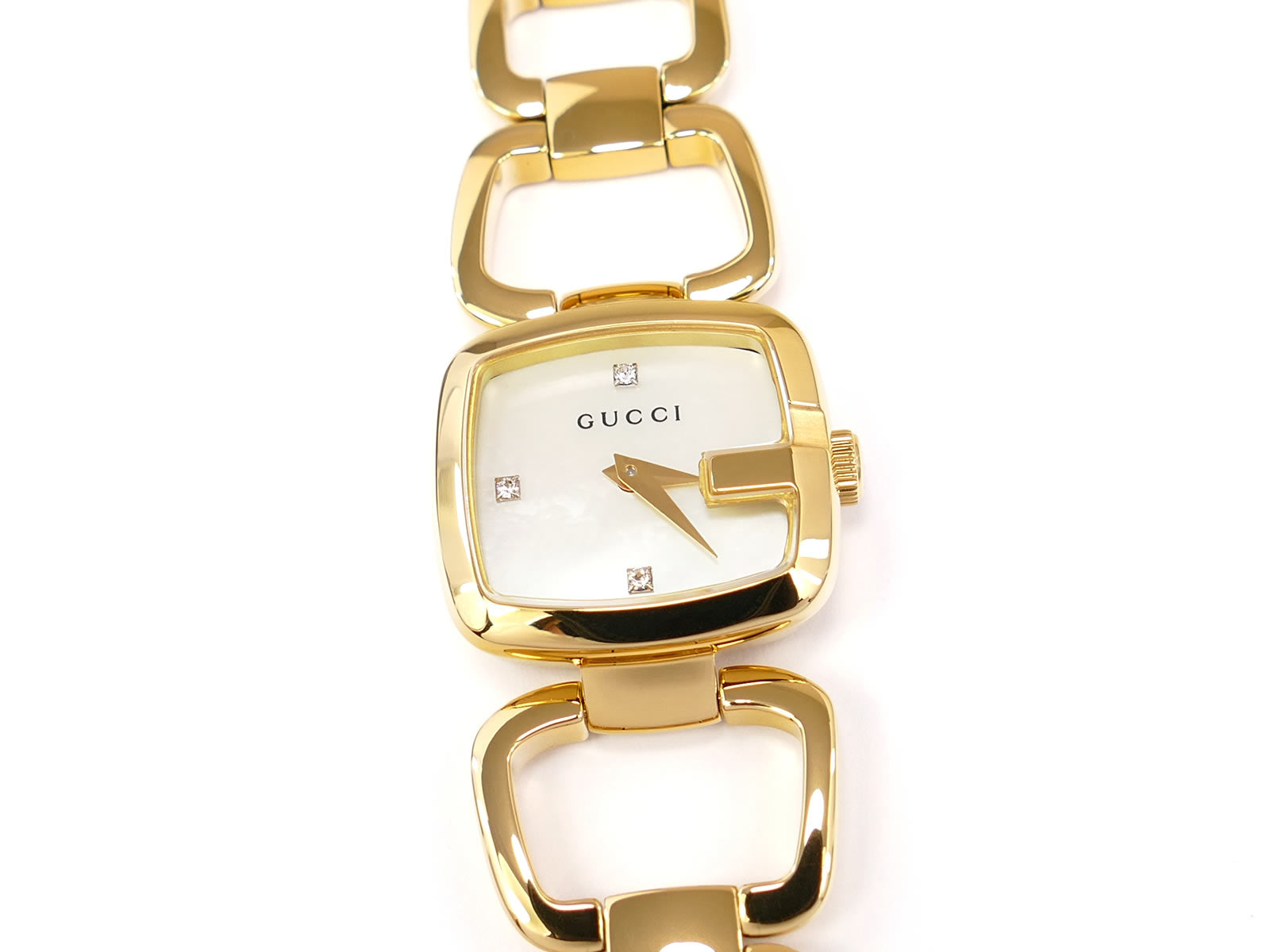Gucci G White Mother of Pearl 3 Diamonds YA125513