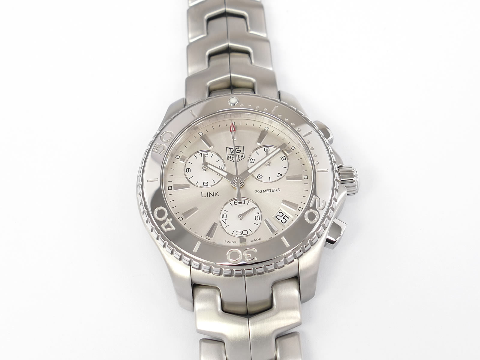 TAG Heuer Link Chronograph CJ1111 Silver Sunburst Dial – SWWatches