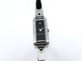 Gucci G-Line 109 Stainless Steel Bangle Watch w/ Rectangular Black Double G Dial