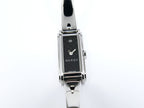 Gucci G-Line 109 Stainless Steel Bangle Watch w/ Rectangular Black Double G Dial