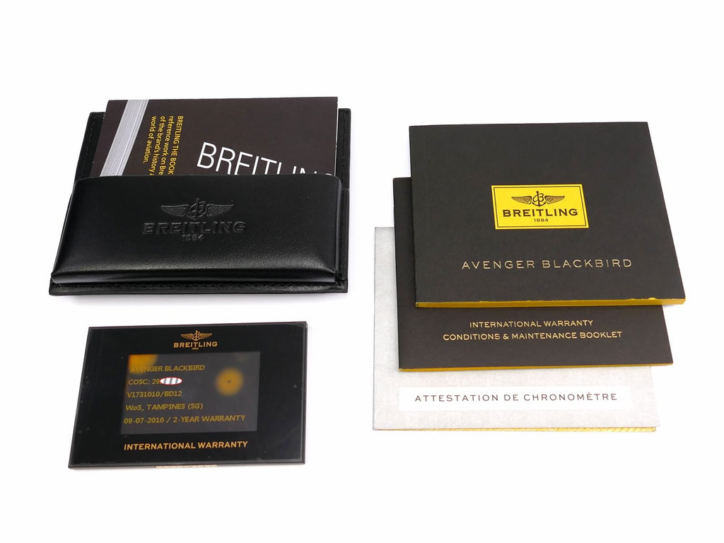 Breitling Avenger Blackbird 48 V17310 papers