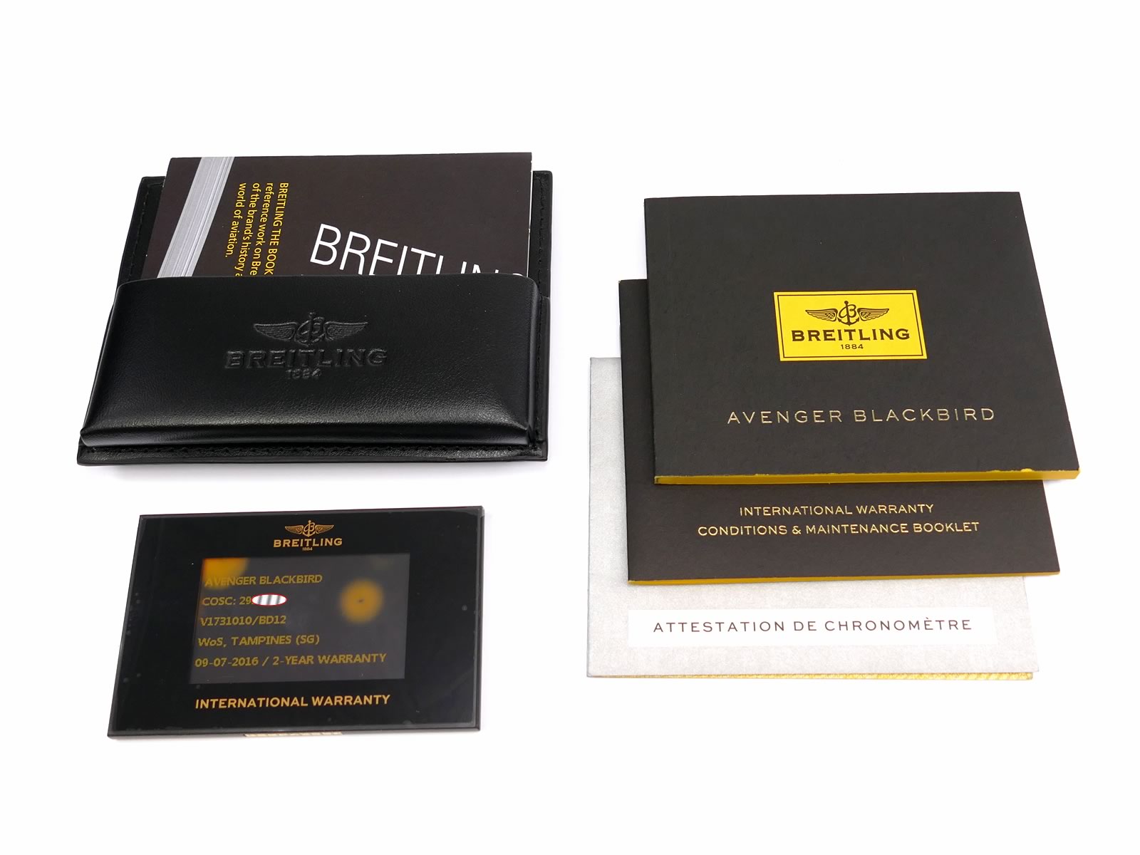Breitling Avenger Blackbird 48 V17310 papers
