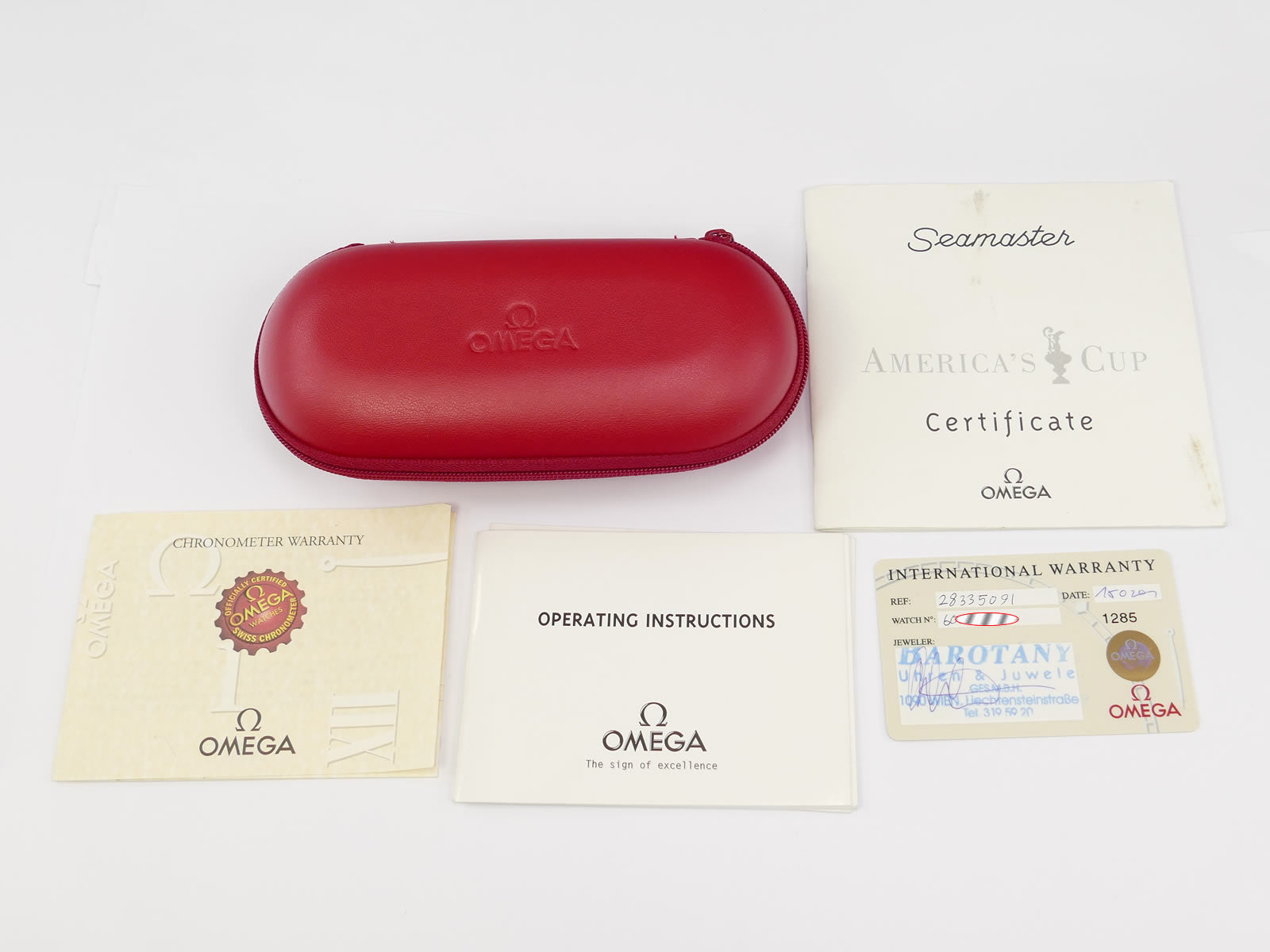 Omega Seamaster America's Cup Limited Edition 2833.50.91 Papers