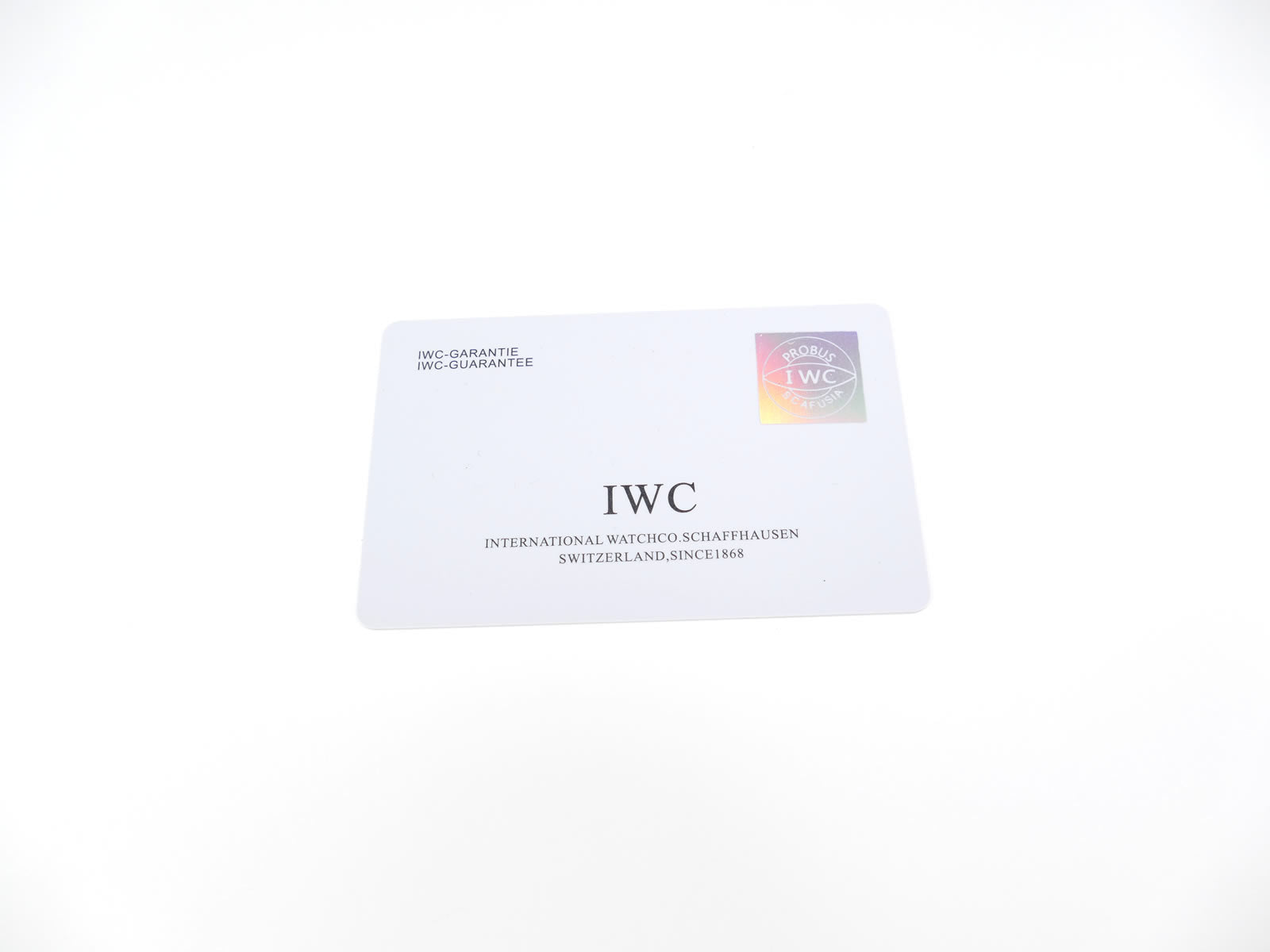 IWC Pilot's Mark XVIII IW327001 guarantee card