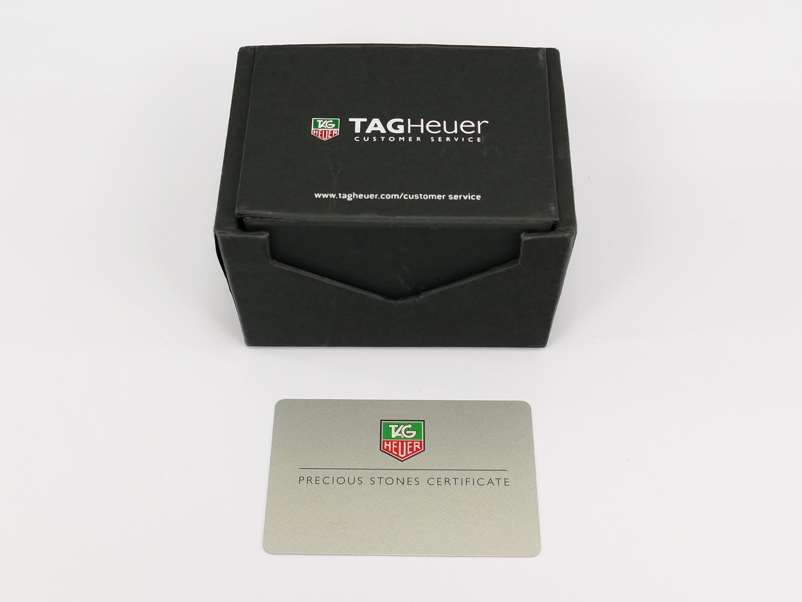 TAG Heuer service box & precious stones certificate
