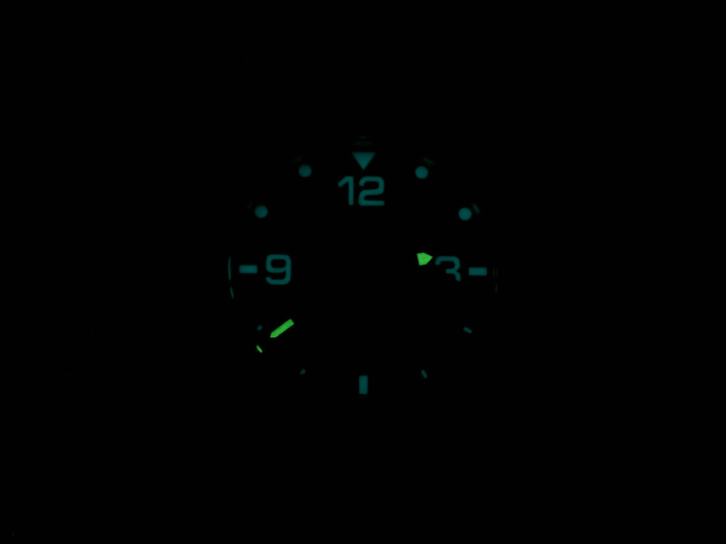 TAG Heuer Formula 1 CAH7010 night time luminosity blue and green