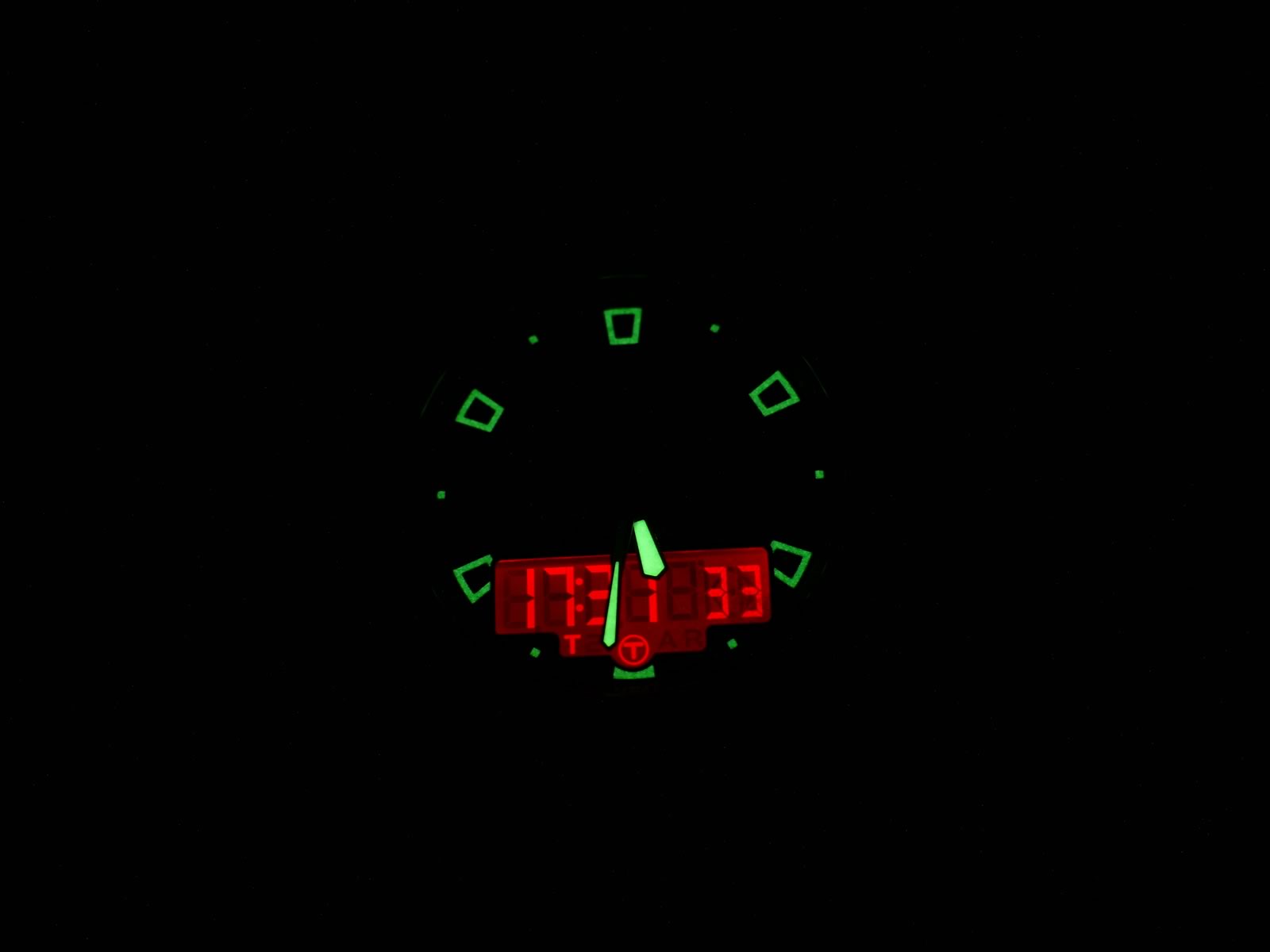 Tissot T-Touch II T047420 A night time luminosity and backlight
