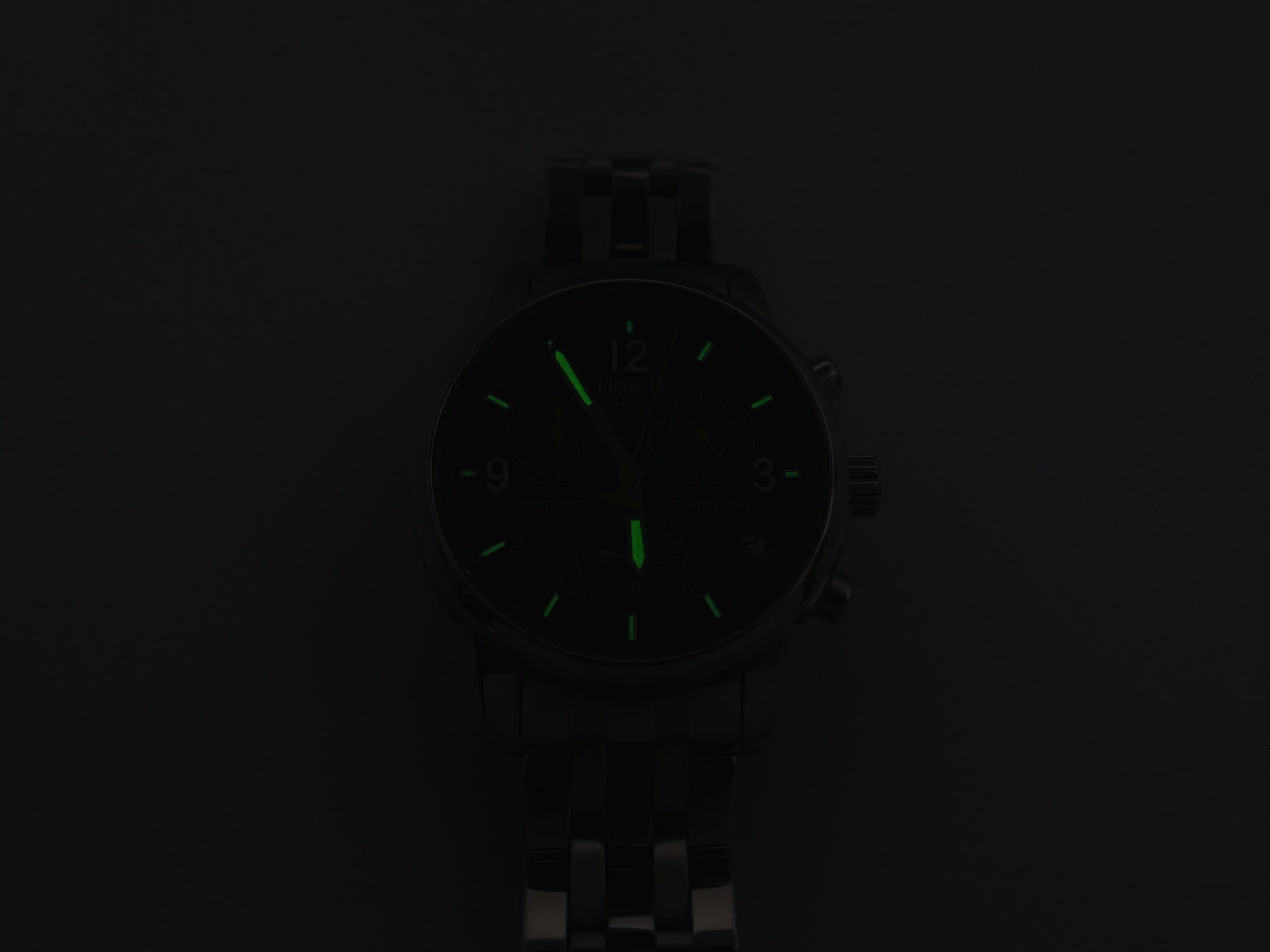 Tissot T-Sport PRC200 night time luminosity