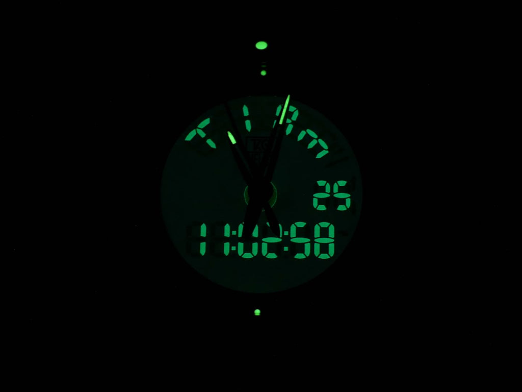 TAG Heuer Kirium F1 Black Dial CL111A.FT6000 night time luminosity and back light