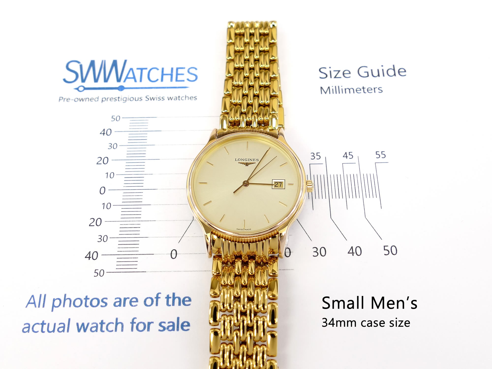 Longines Classic L4.698.2 small men's 34mm case size