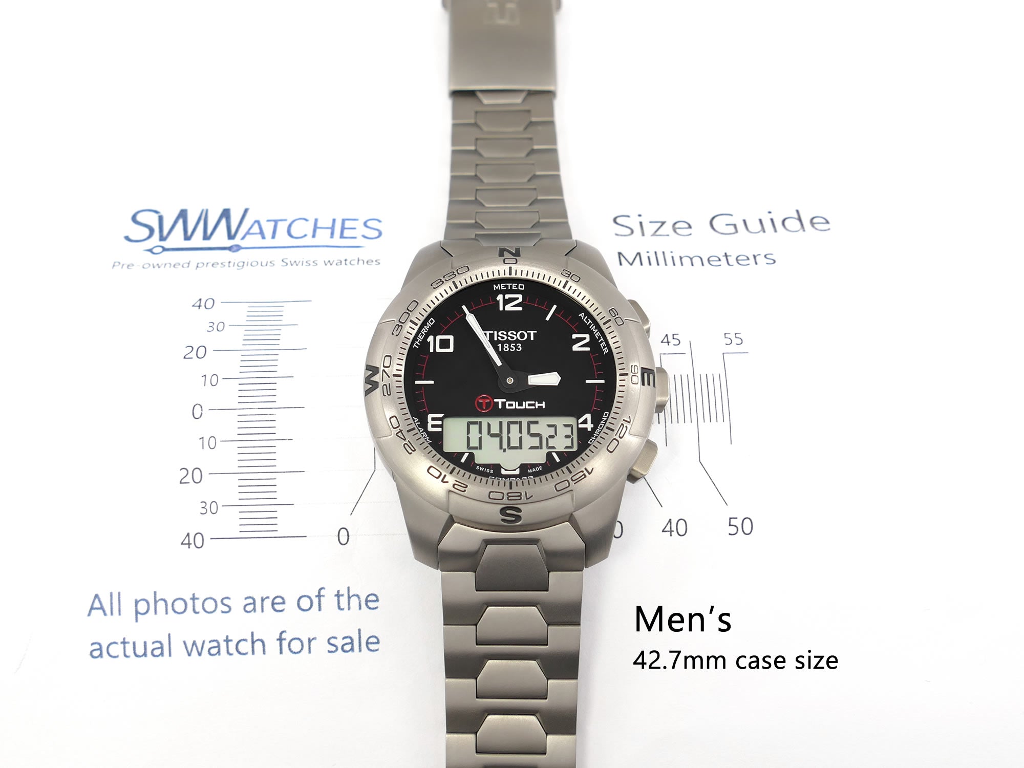 Tissot T-Touch II case size 42.7mm men's T047420A
