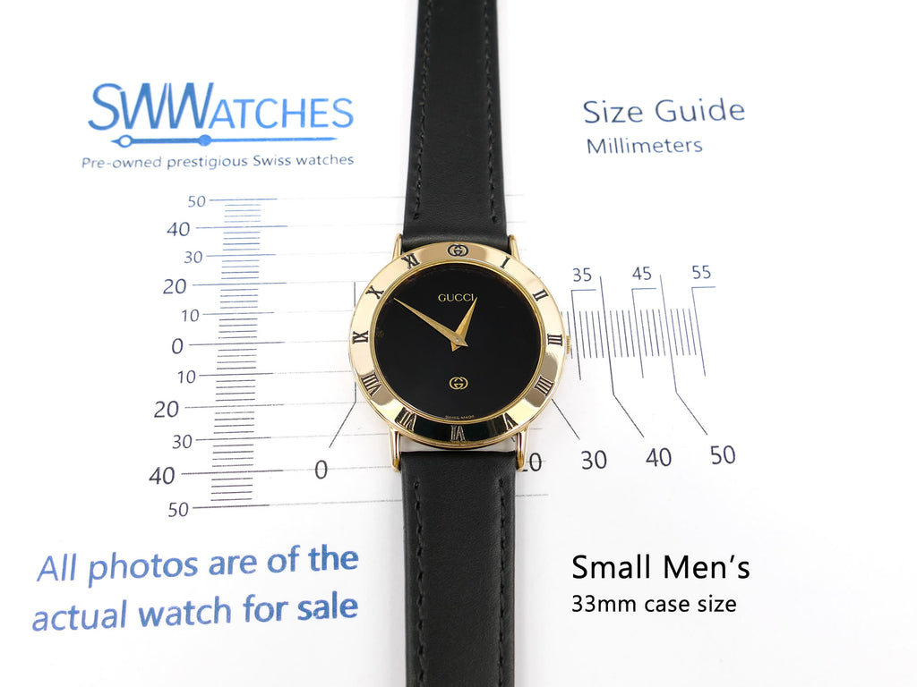 Gucci 3000M Black Dial 33mm case size