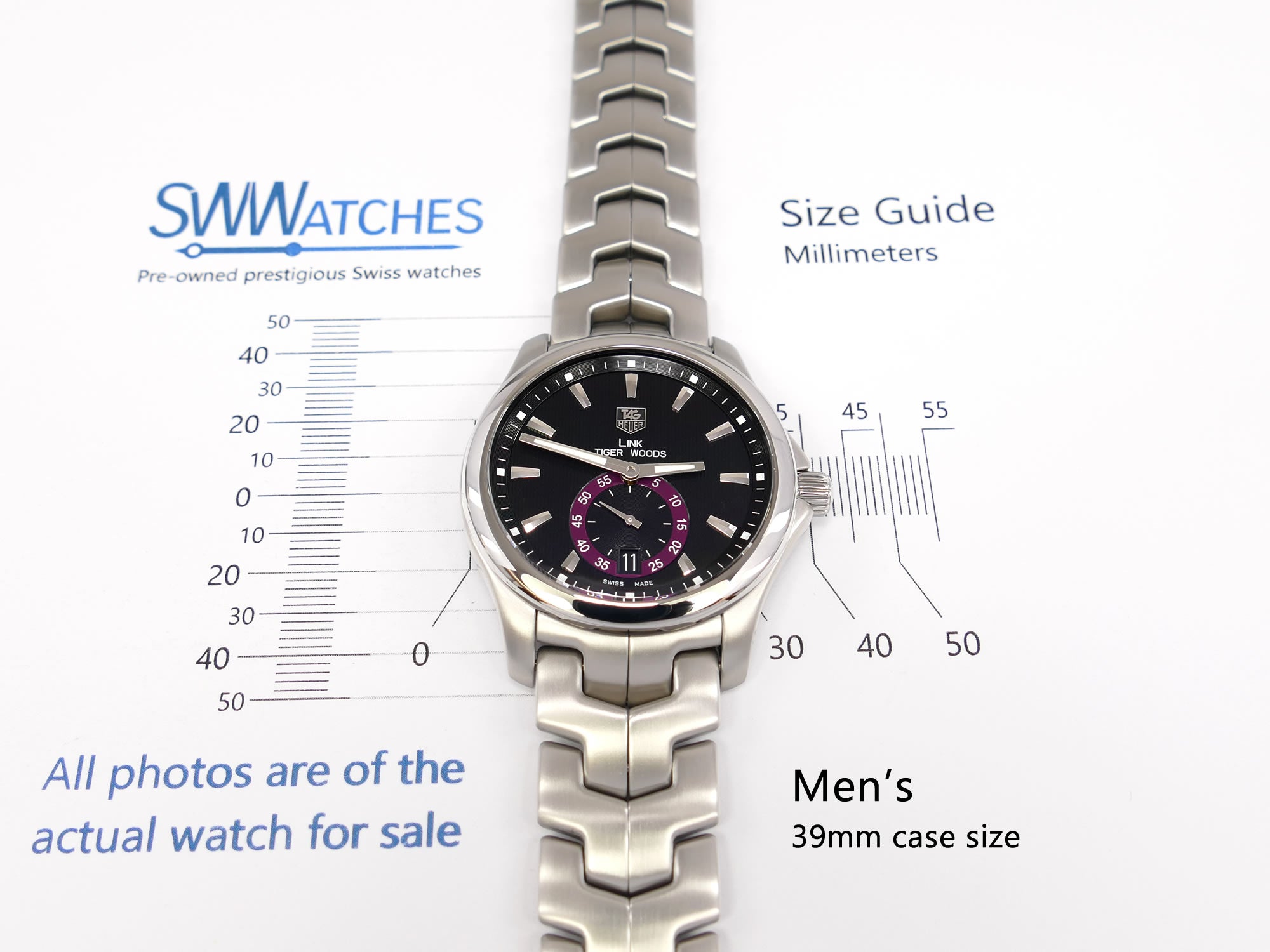 TAG Heuer Link WJF211D.BA0570 men's 39mm case size