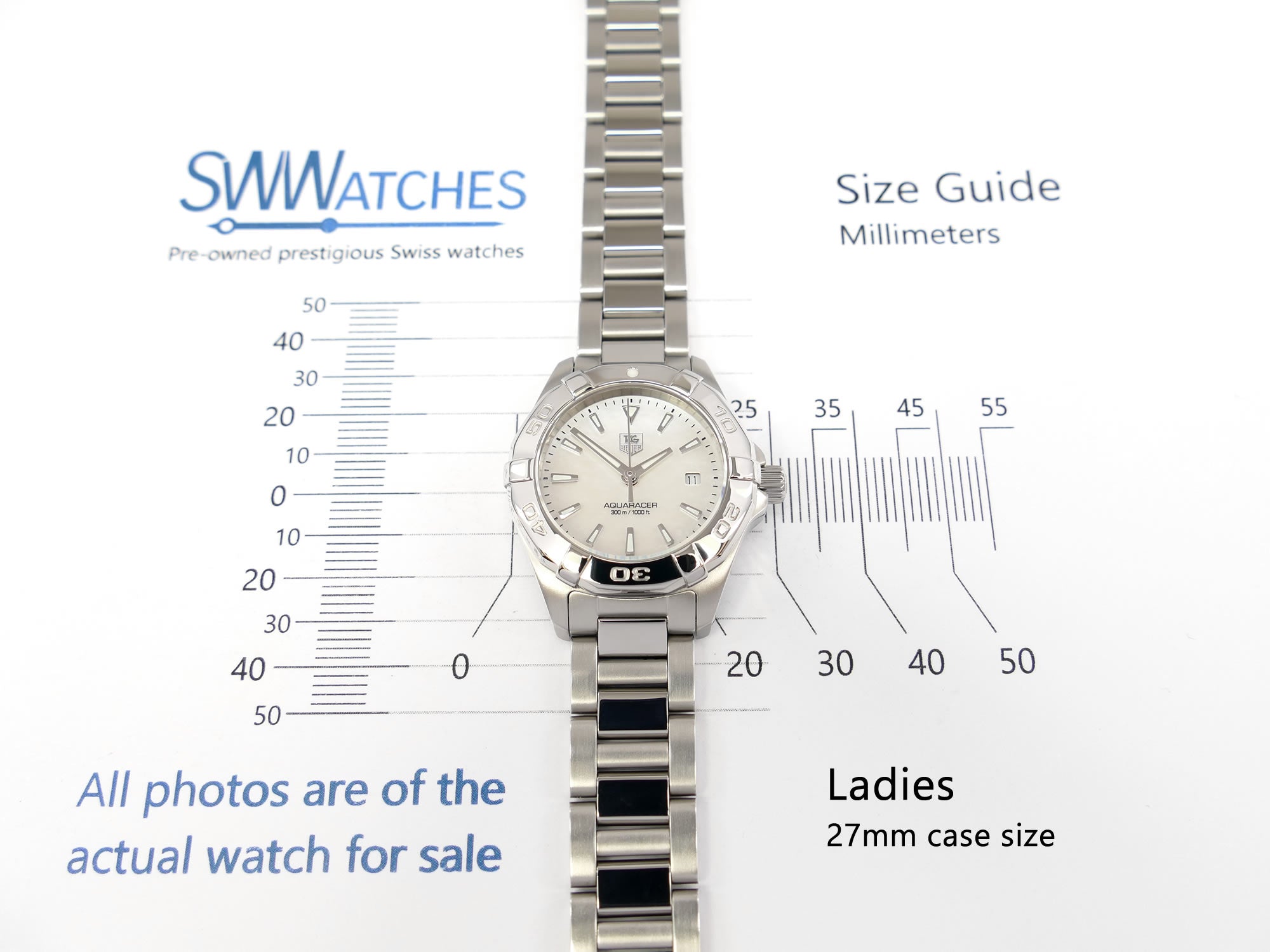 TAG Heuer Aquaracer WAY1412 Ladies 27mm case size