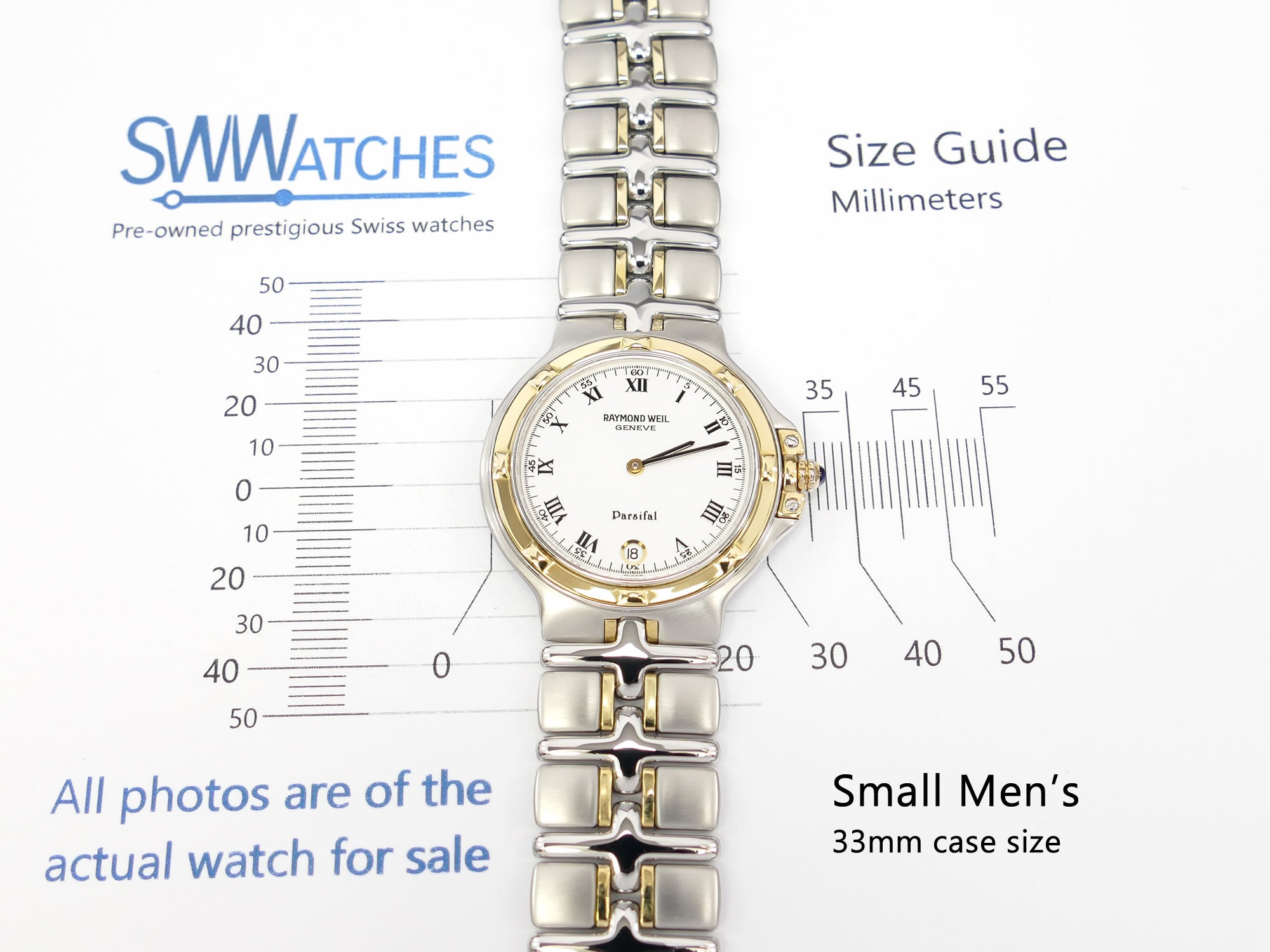 Raymond Weil Parsifal 9190 small men's 33mm case size