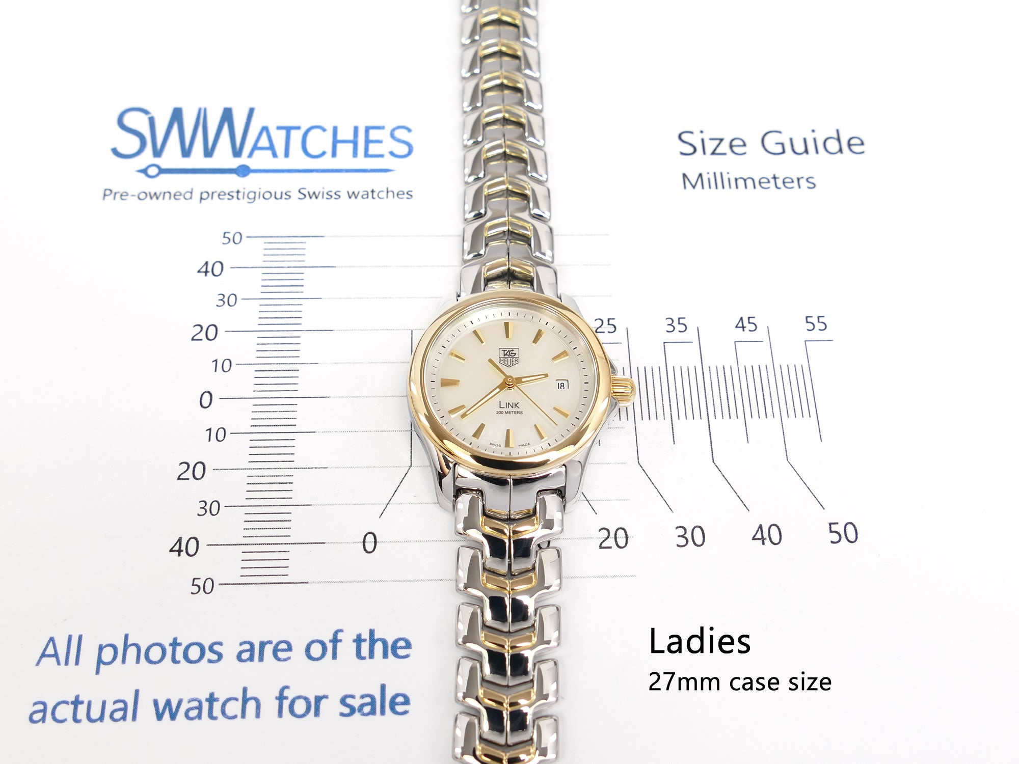 TAG Heuer Link Lady WJF1352 case size 27mm