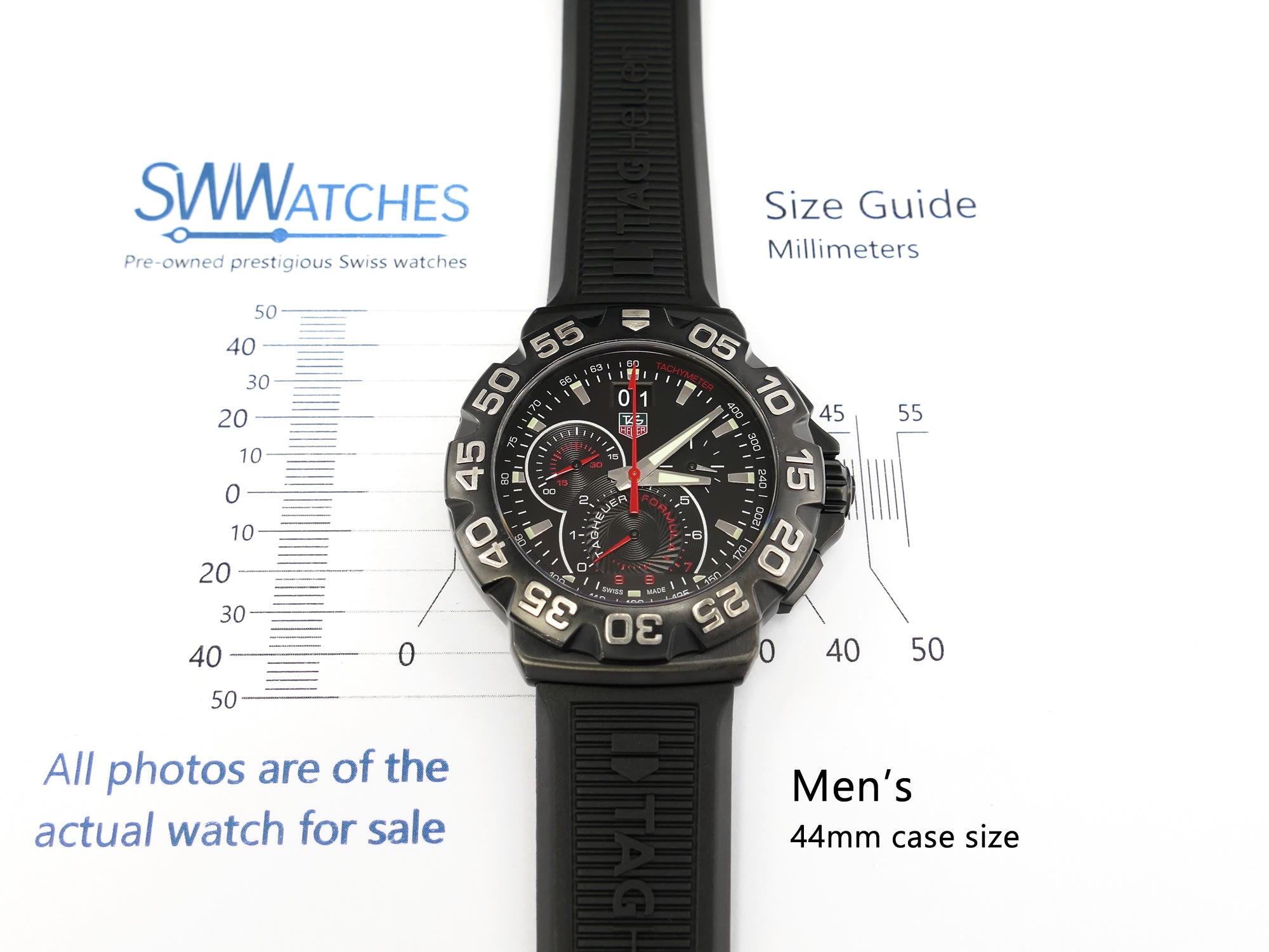 TAG Heuer Formula 1 CAH1012 Men's 44mm case size Grande Date