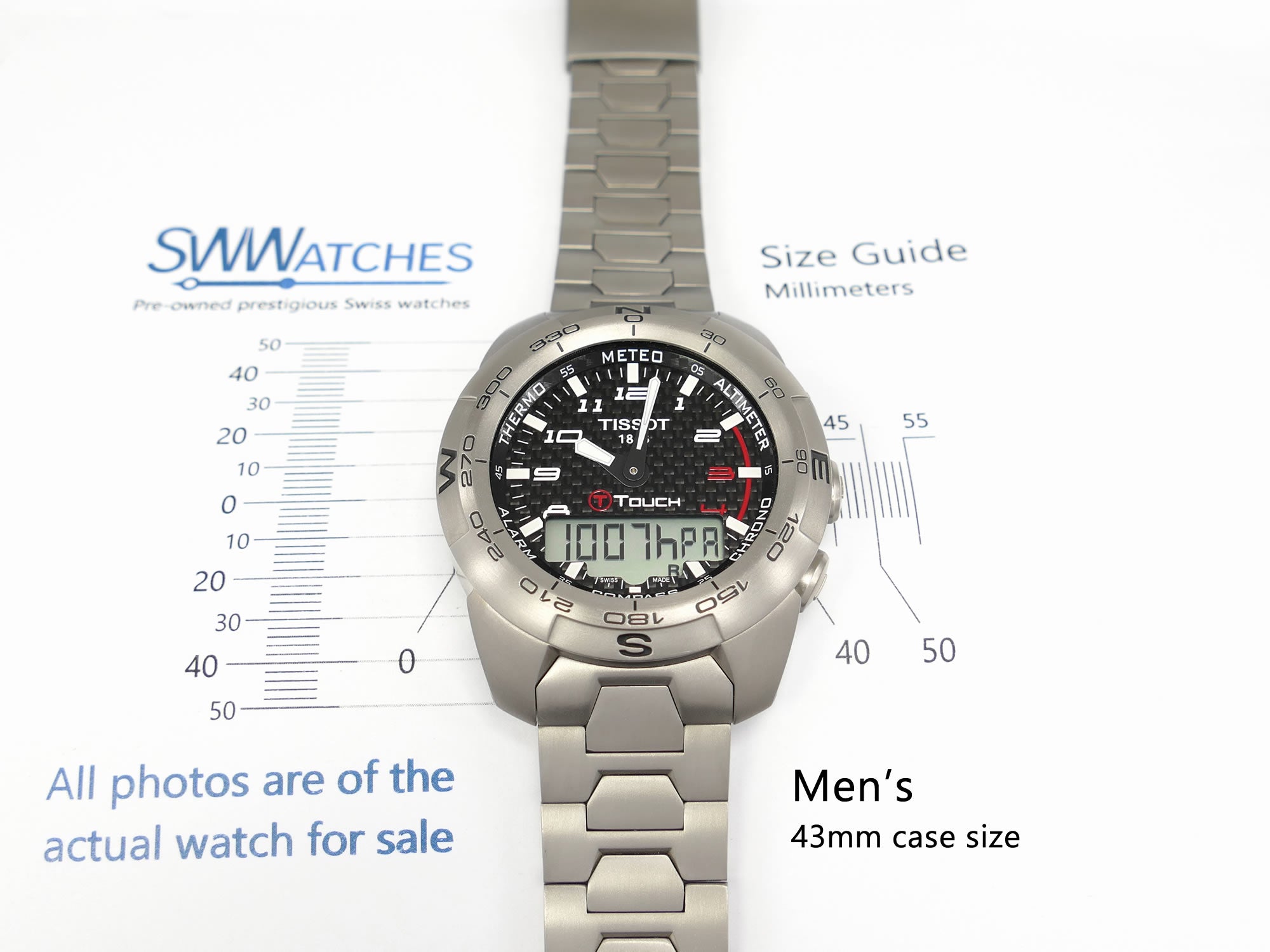 Tissot T-Touch Expert T013420A men's 43mm case size