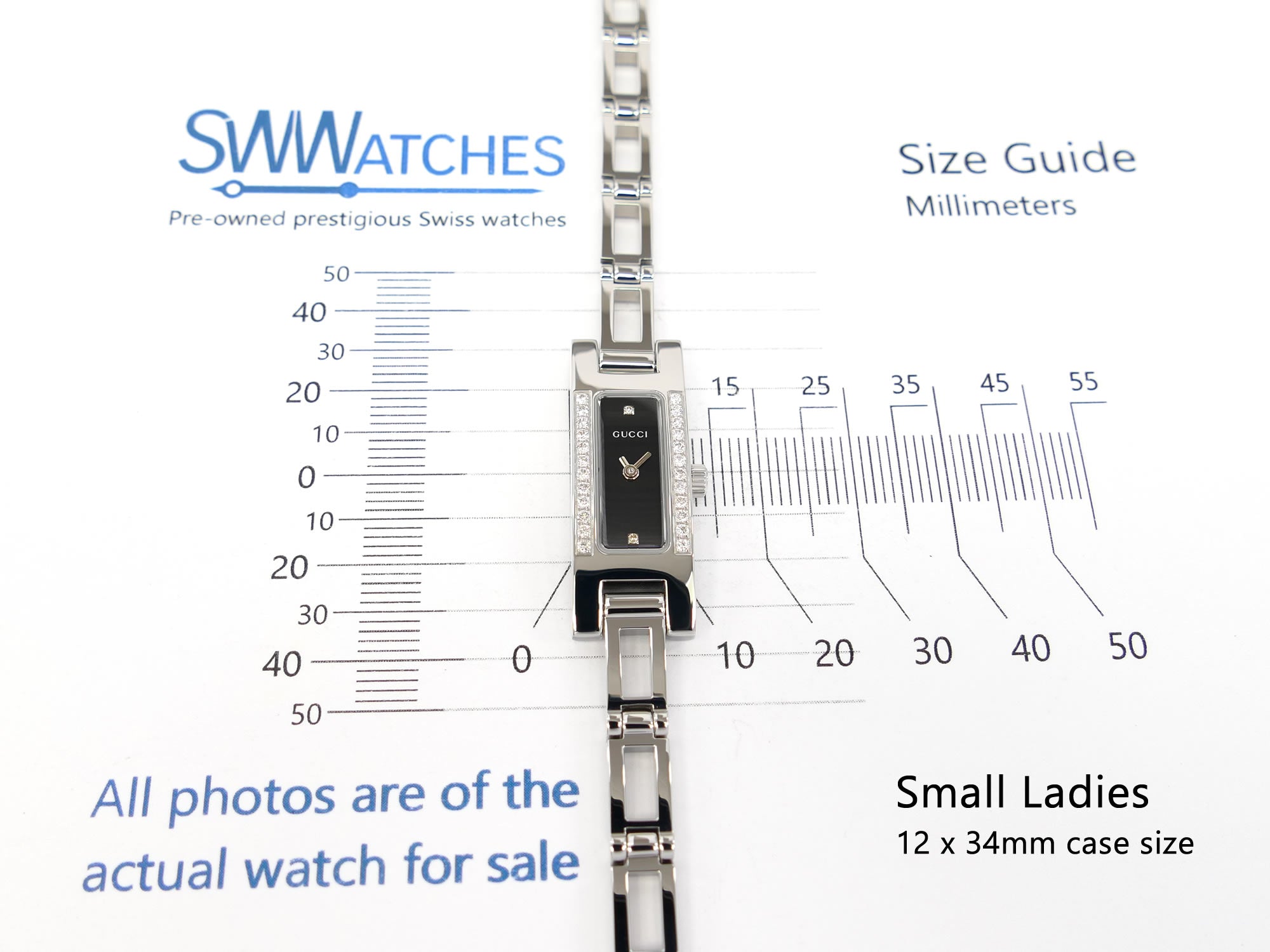 Gucci 3900L Small ladies 12 x 34mm case size