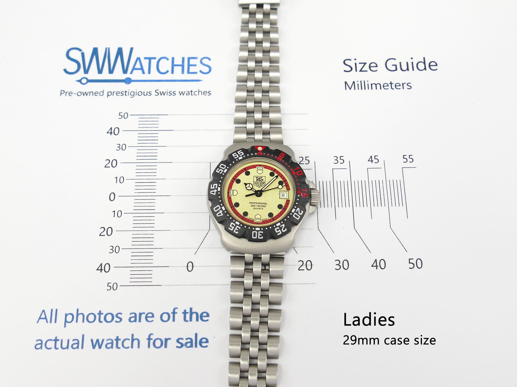 TAG Heuer Formula 1 Ladies 371.508 29mm case size