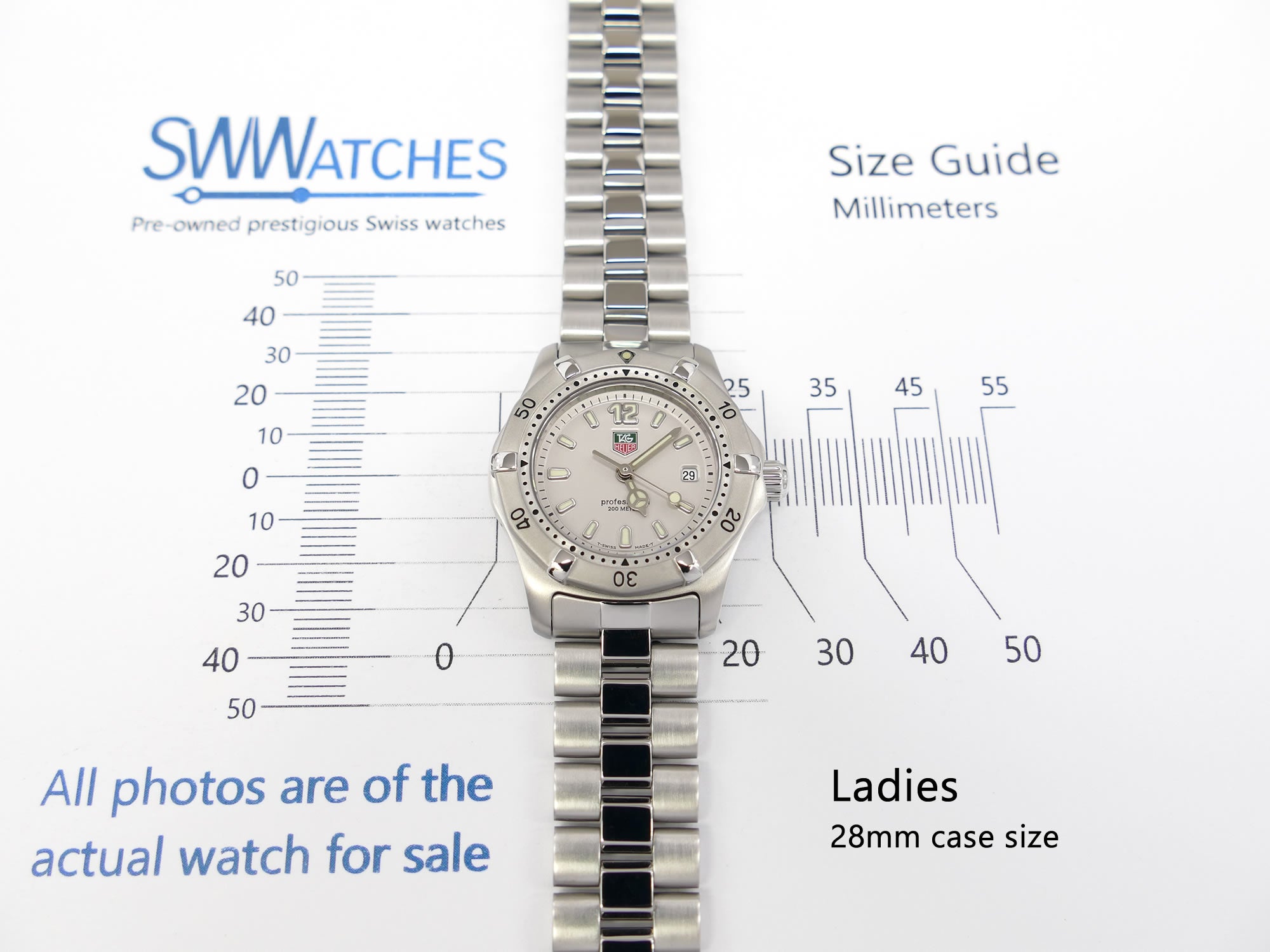 TAG Heuer 2000 Classic WK1312 Ladies 28mm case size