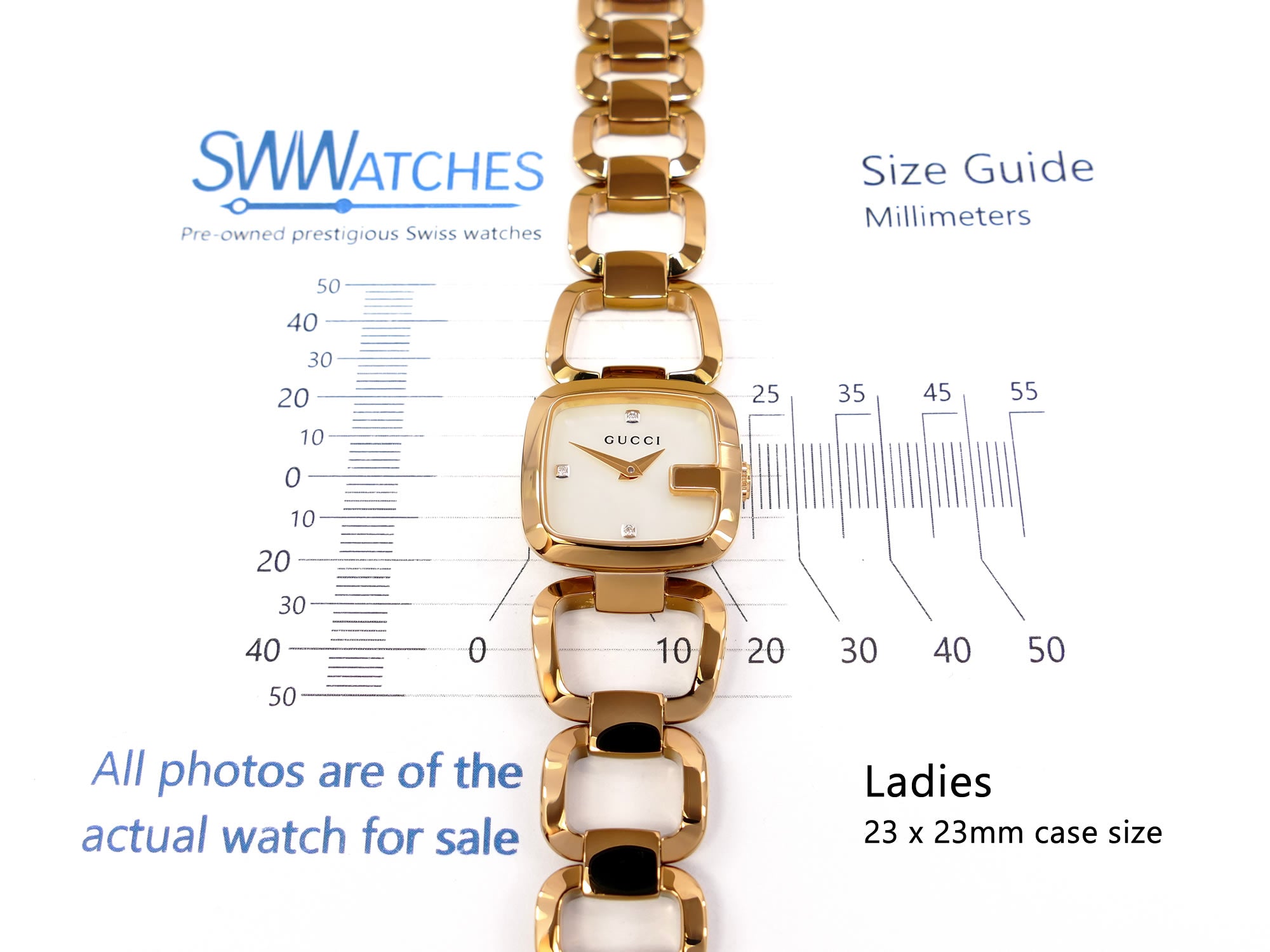 Gucci G 125.5 ladies 23 x 23mm case size