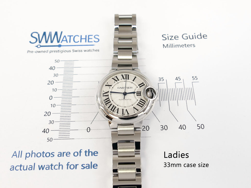 Cartier Ballon Bleu W6920071 Ladies 33mm case size