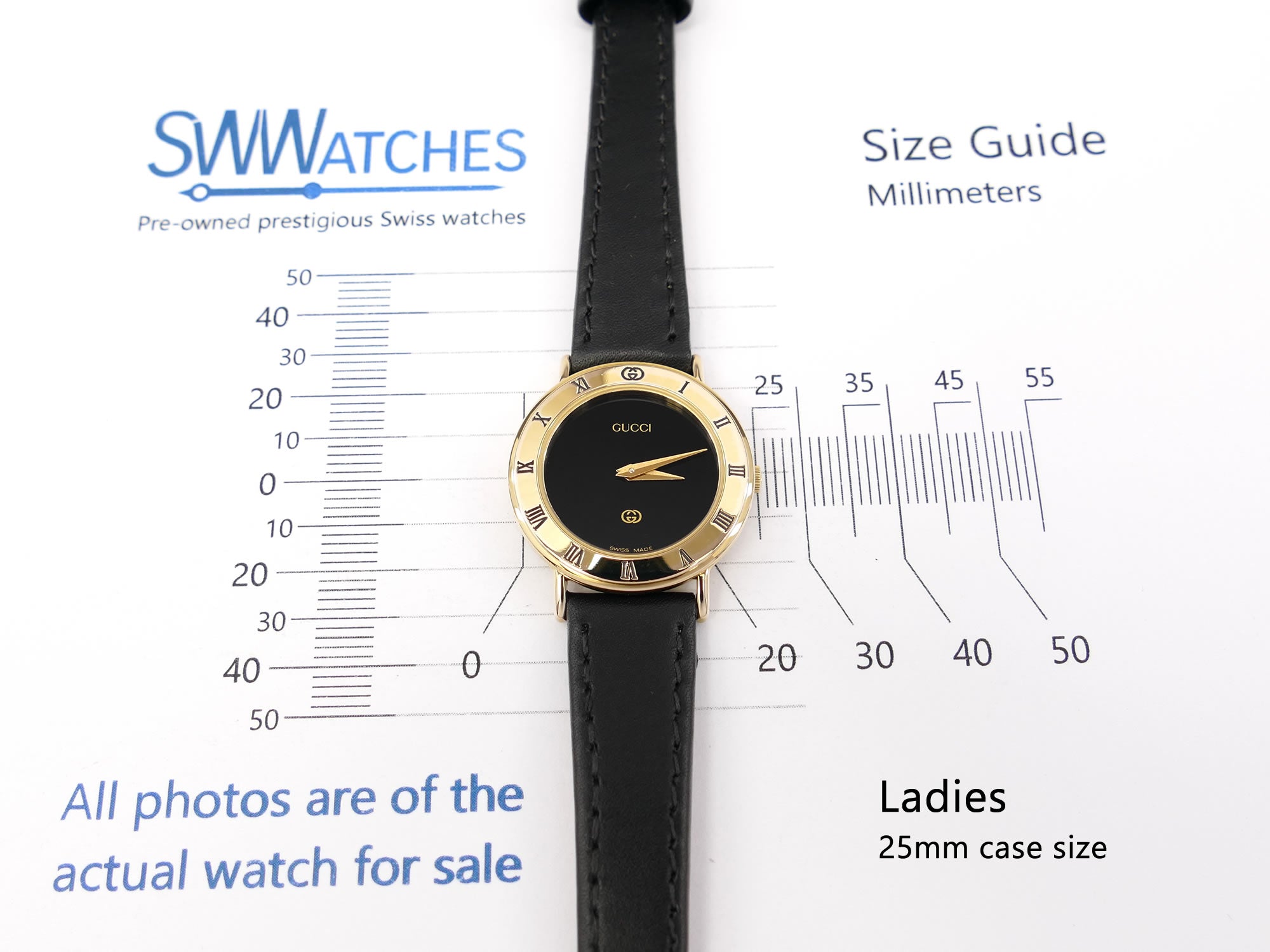 Gucci 3000L Ladies 25mm case size