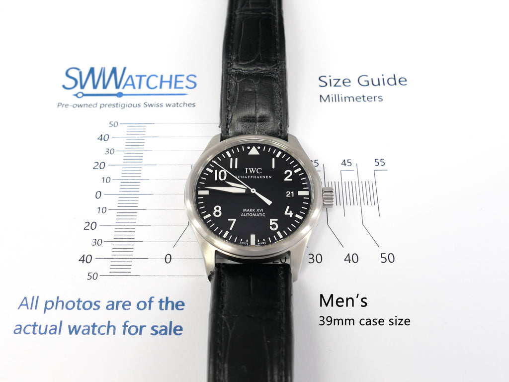IWC Pilot Mark XVI Men's 39mm case size