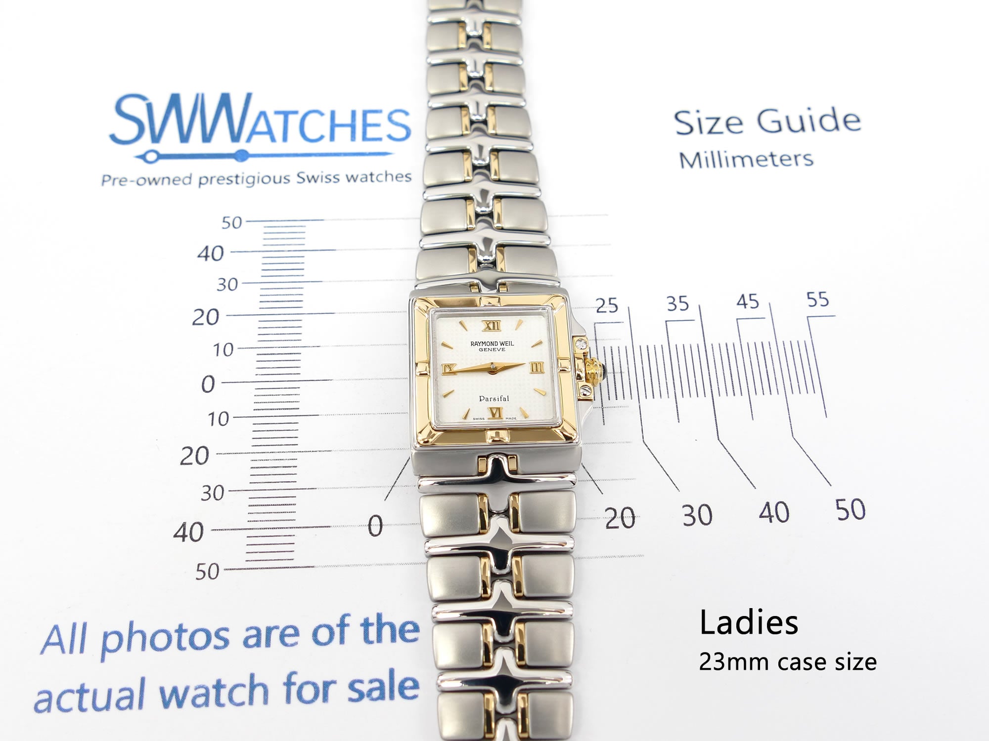 Raymond Weil Parsifal 9790 Ladies 23mm Square case size