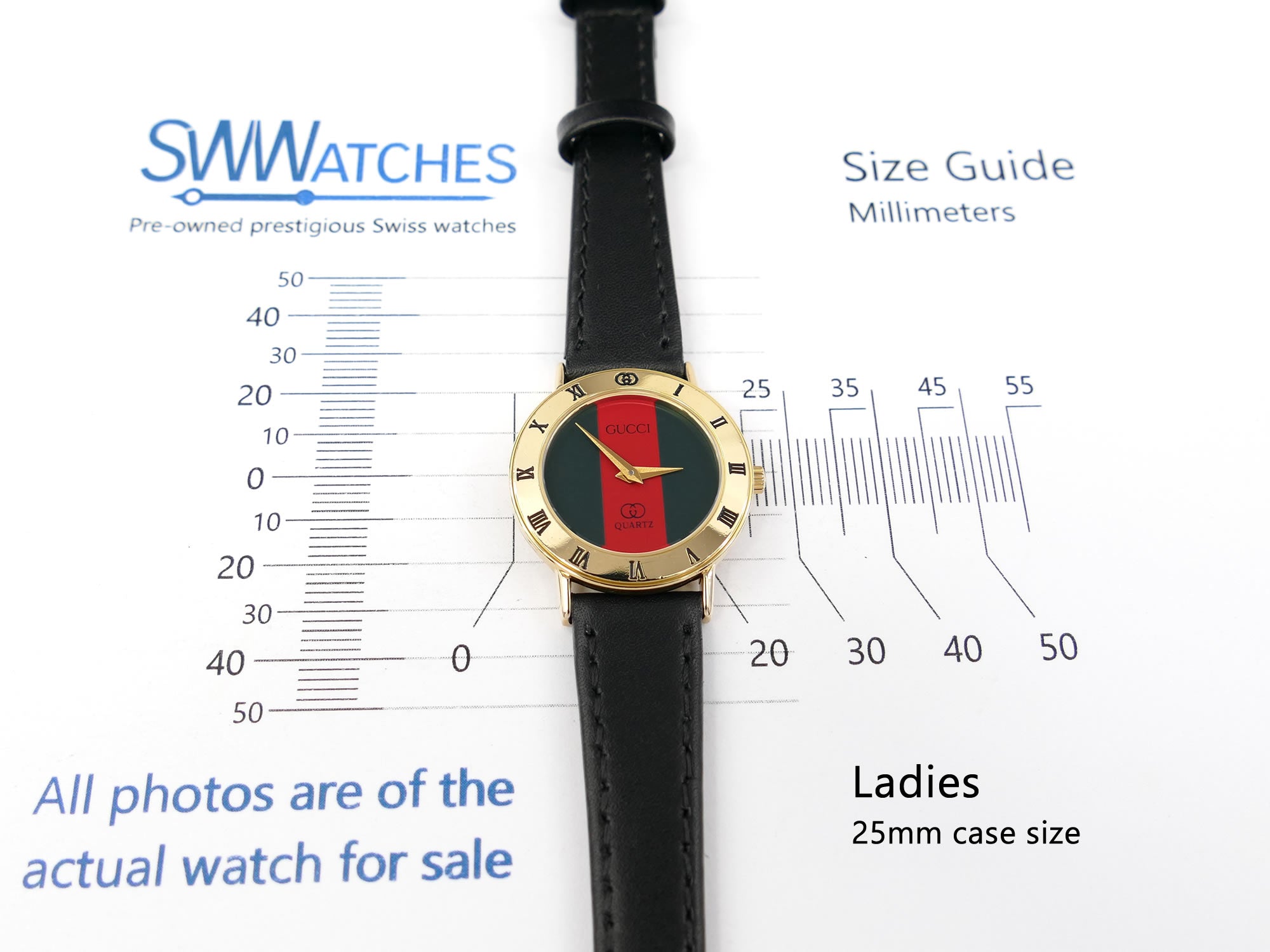 Gucci 3000L Ladies 25m case size