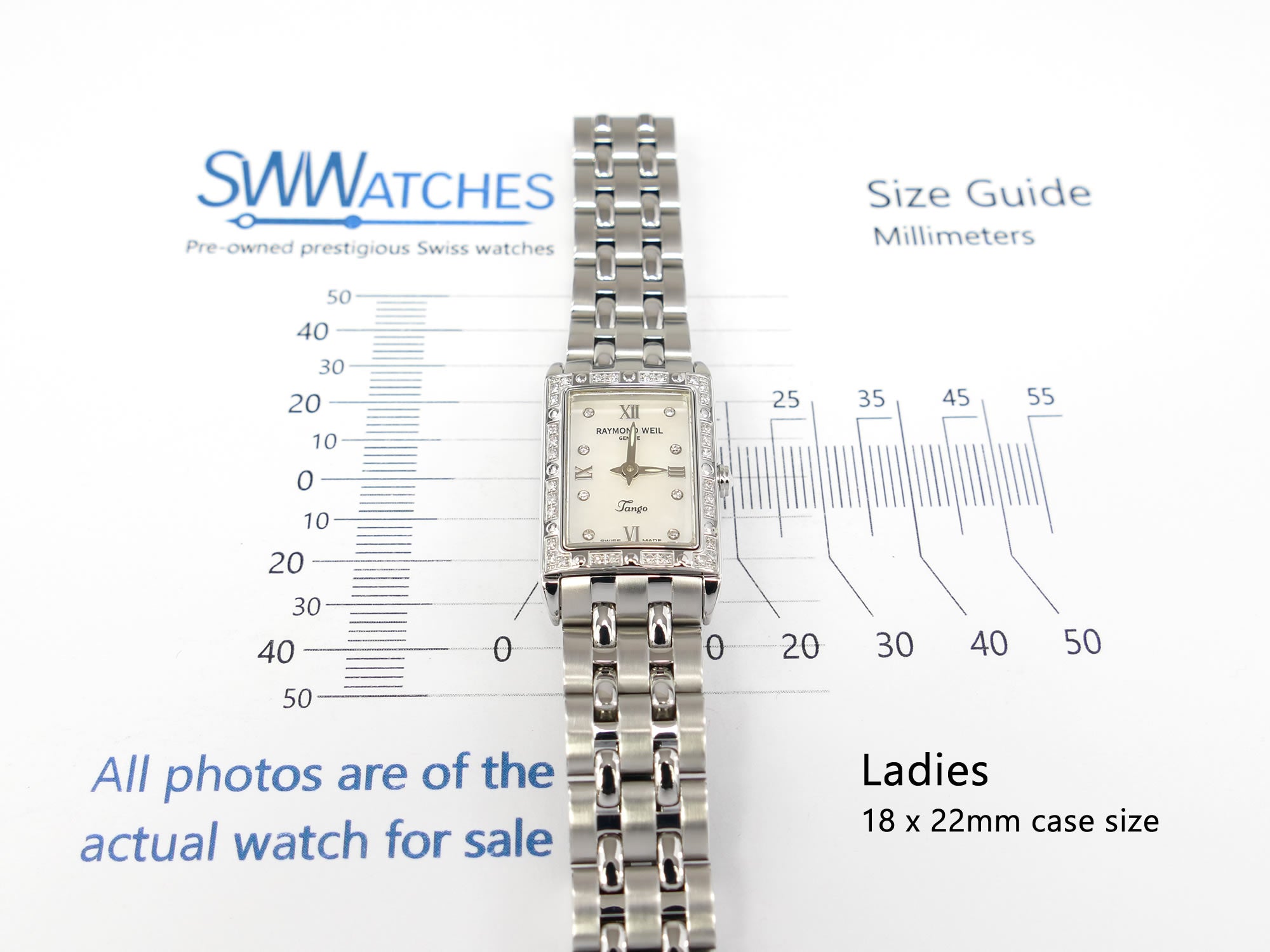 Raymond Weil Tango 5971 ladies 18 x 22mm case size