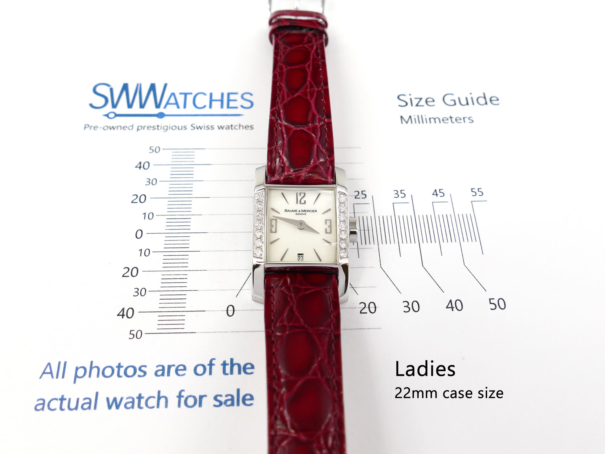 Baume & Mercier Hampton 65516 Ladies 22mm case size
