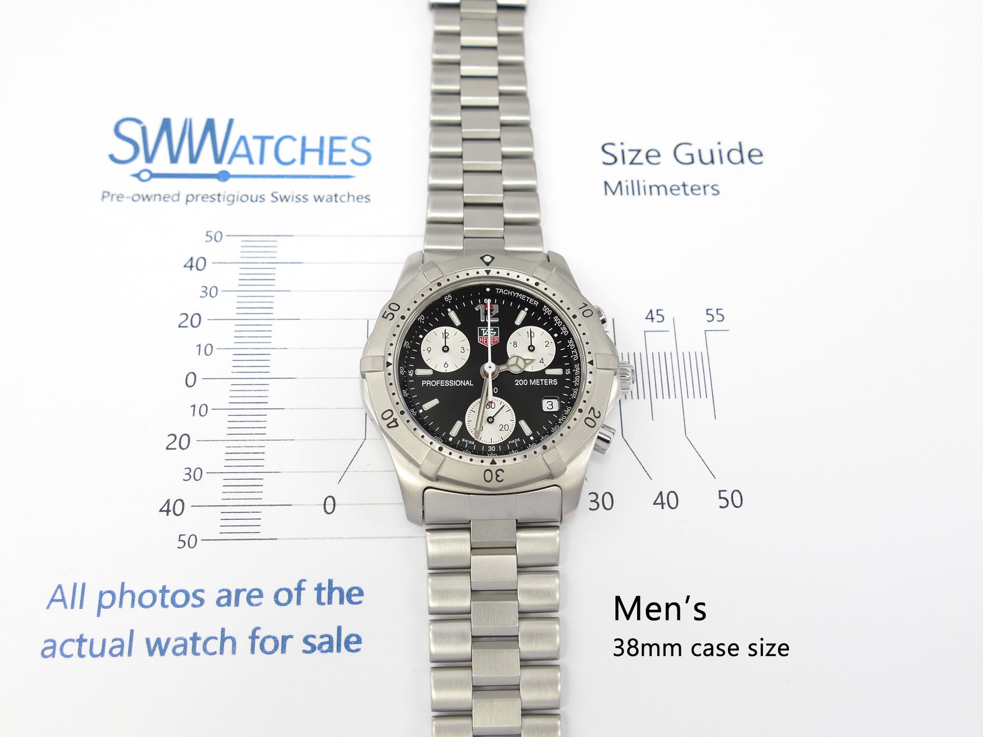 TAG Heuer 2000 Chronograph CK1110-0 Men's 38mm case size
