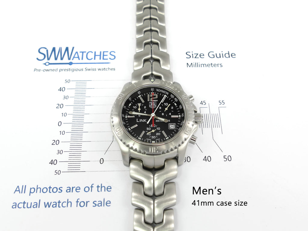 TAG Heuer Link Chronograph CT1111-0 men's 41mm case size
