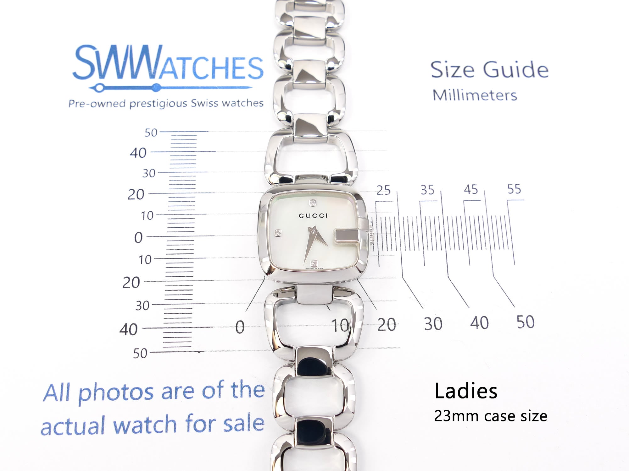 Gucci G 125.5 ladies 23mm case size