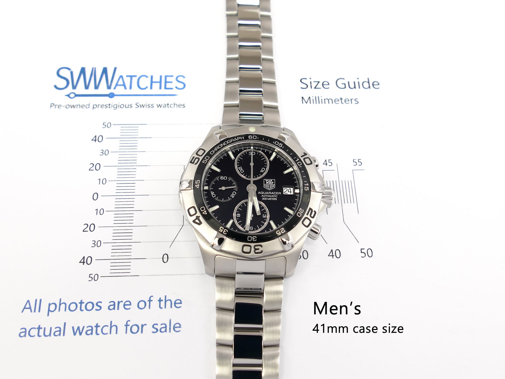 TAG Heuer Aquaracer Chronograph CAF2110 Men's 41mm case size