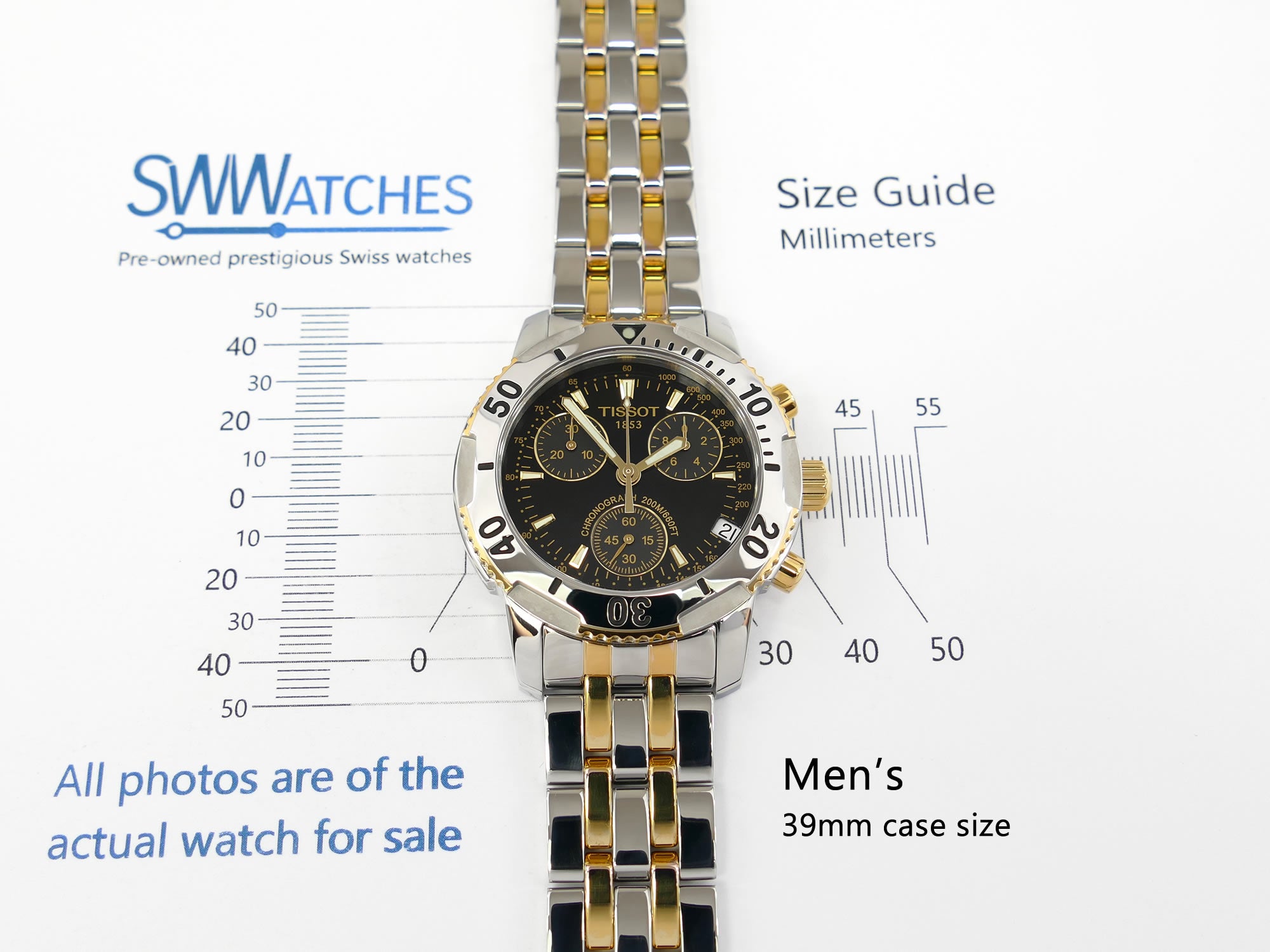 Tissot T-Sport PRS200 case size 39mm men's