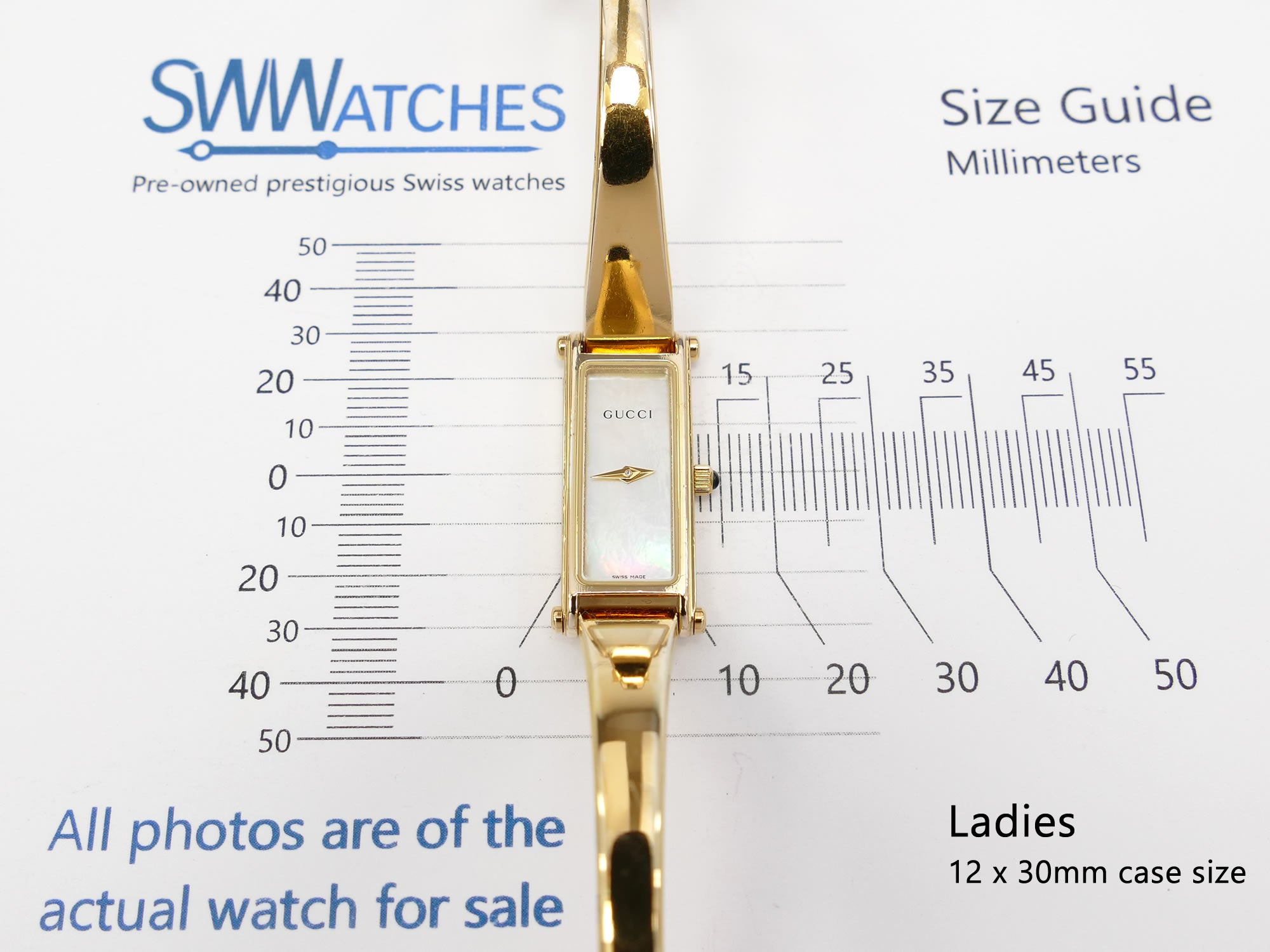 Gucci 1500L ladies 12 x 30mm case size