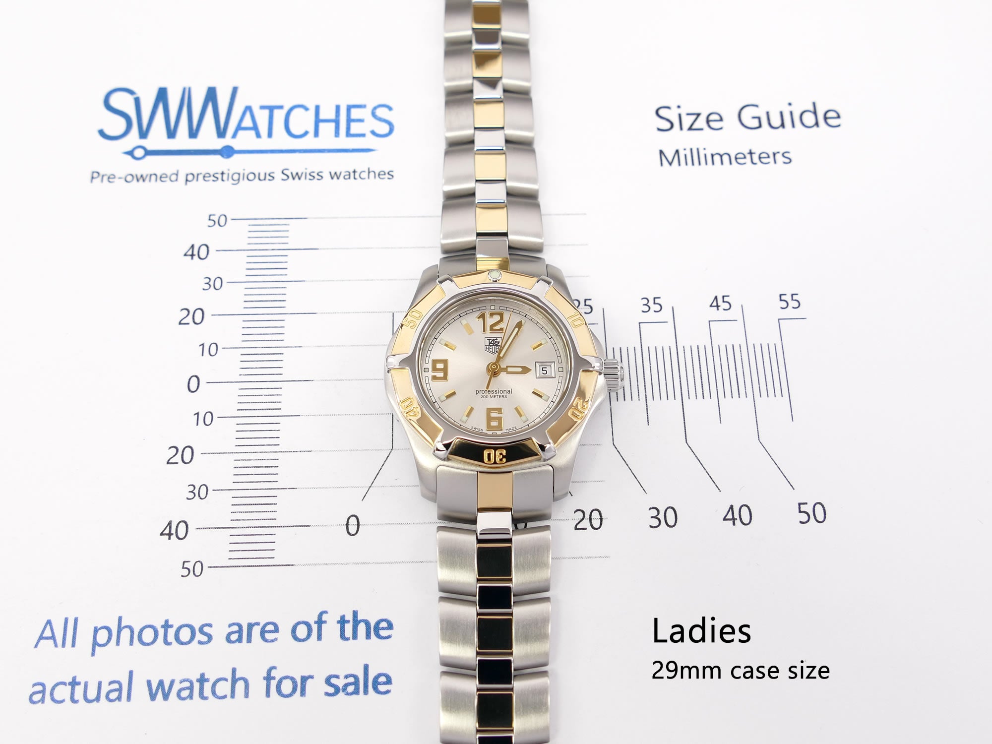 TAG Heuer 2000 Exclusive WN1353 ladies 29mm case size