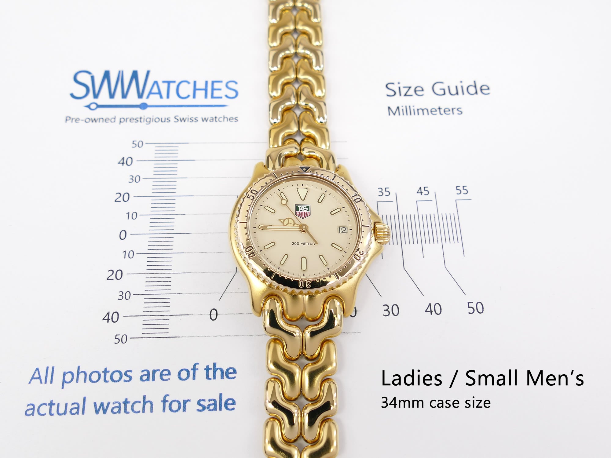 TAG Heuer SEL S94.713M/E Mid Size Ladies or Small Men's 34mm case size