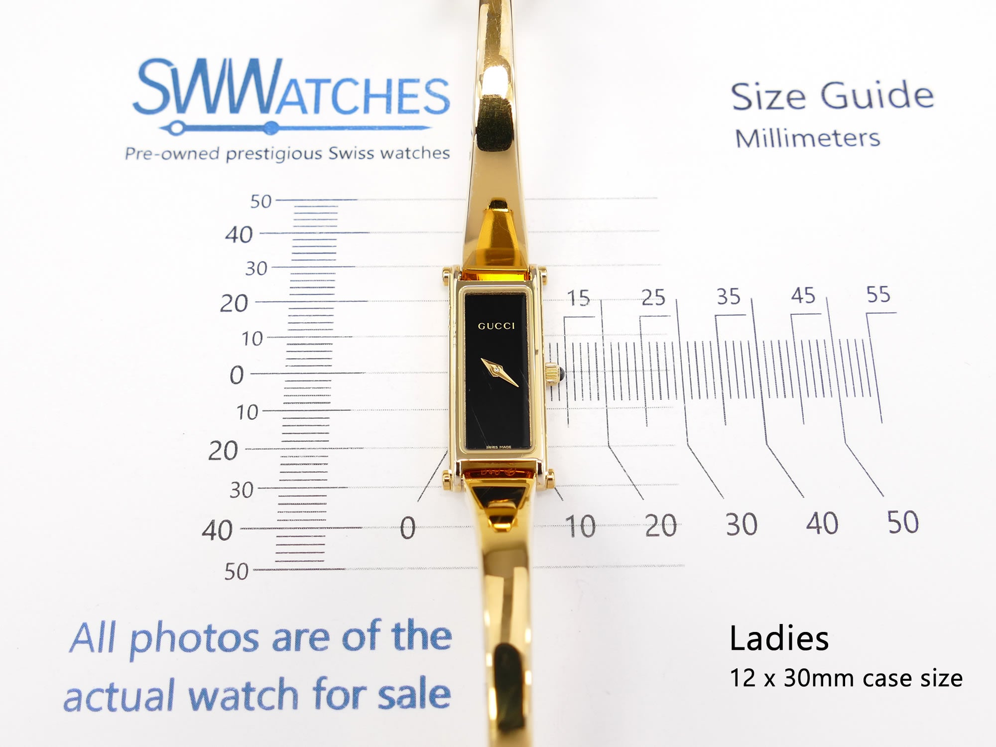 Gucci 1500L ladies 12 x 30mm case size