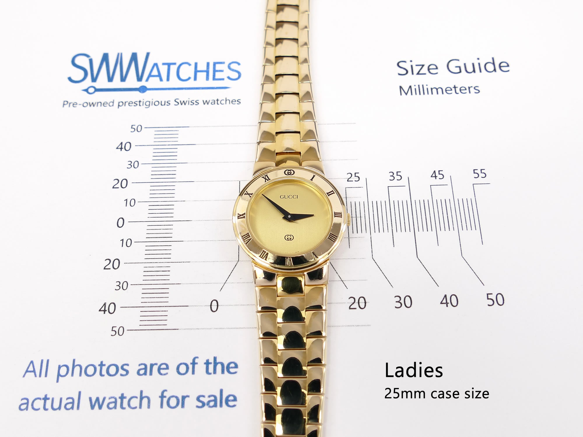 Gucci 3300L Case size 25mm Ladies