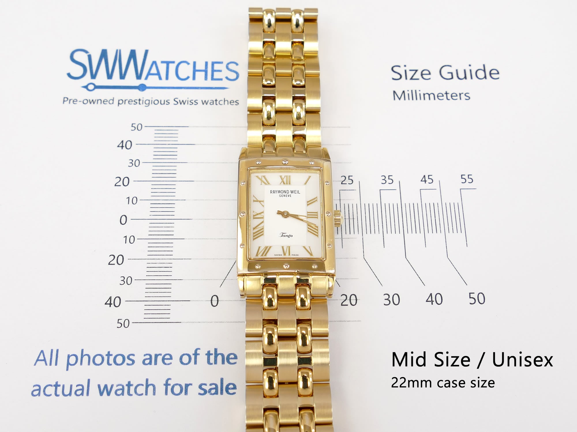 Raymond Weil Tango 5980 Mid Size / Unisex 22mm case size