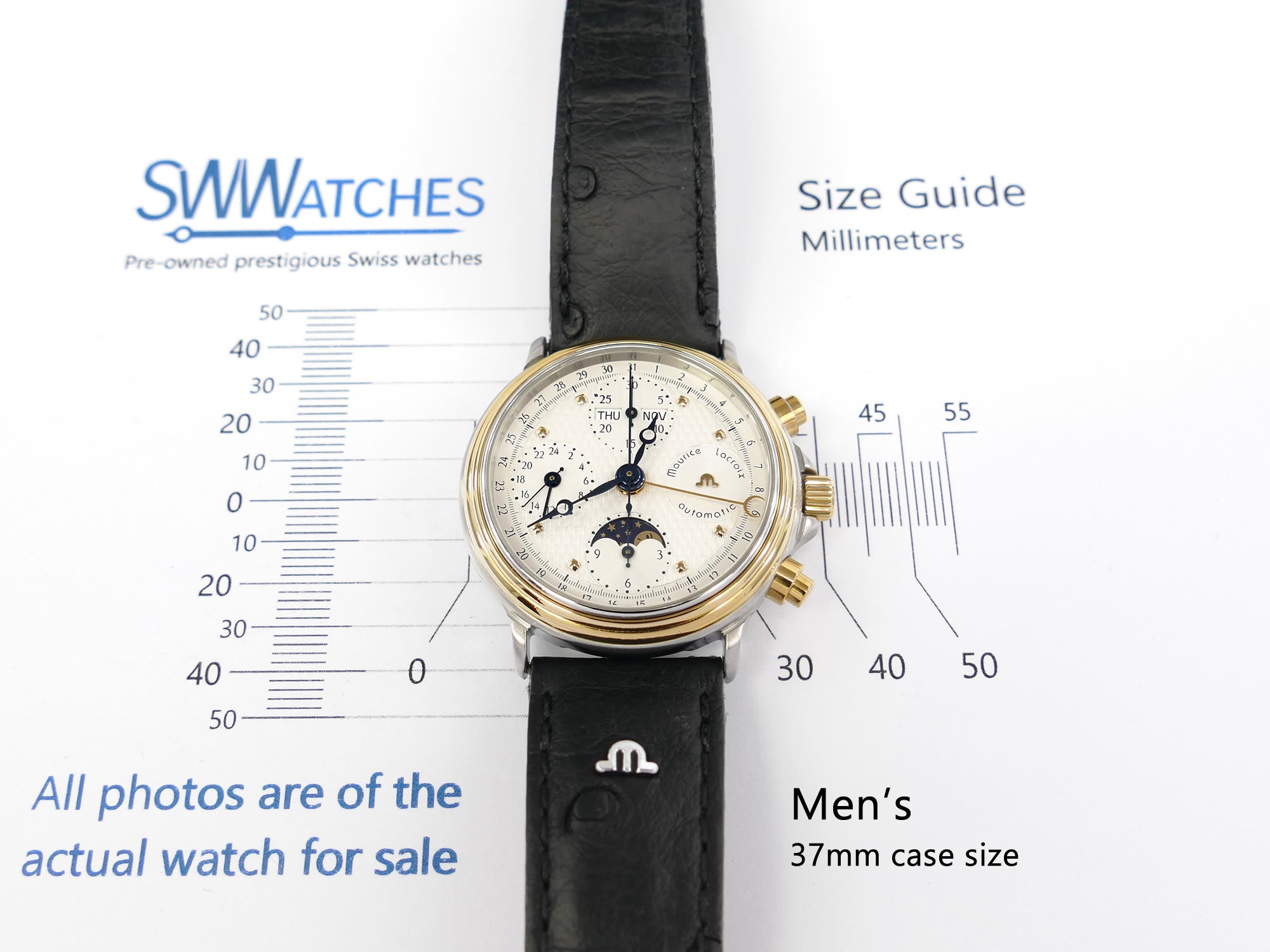 Maurice Lacroix Masterpiece Phase de Lune 02981 Silver Chronograph