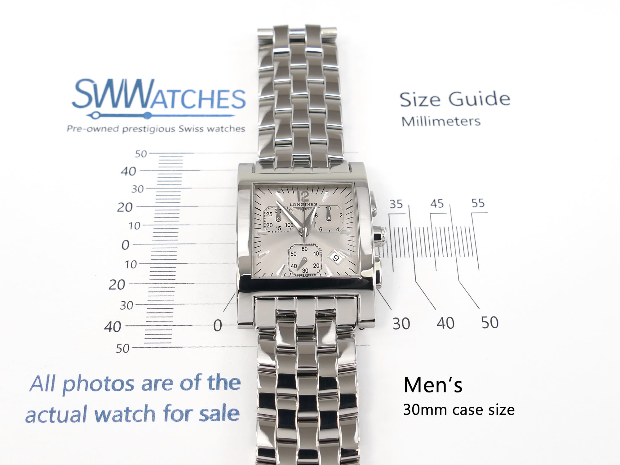 Longines DolceVita Carrée L5.668.4 men's 30mm case size