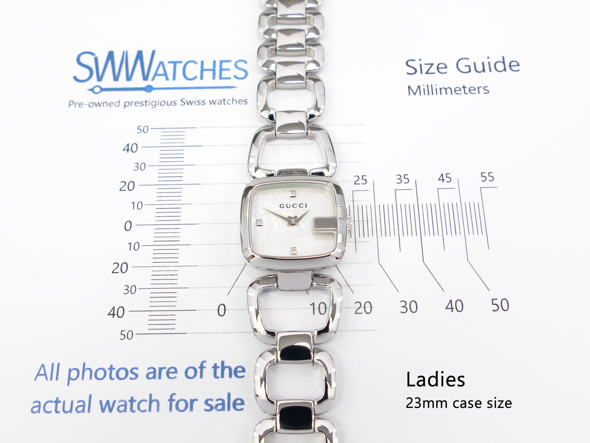 Gucci G 125.5 ladies 23mm case size